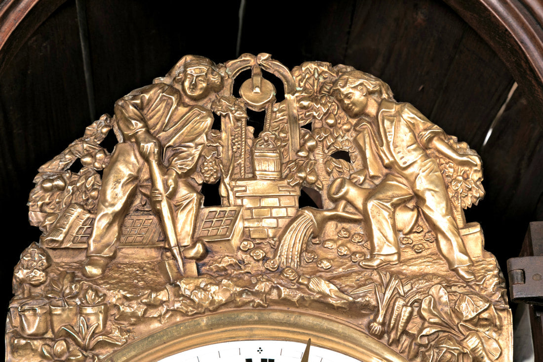 18th Century French Louis XV Period 8-Day Comtoise Walnut Clock 