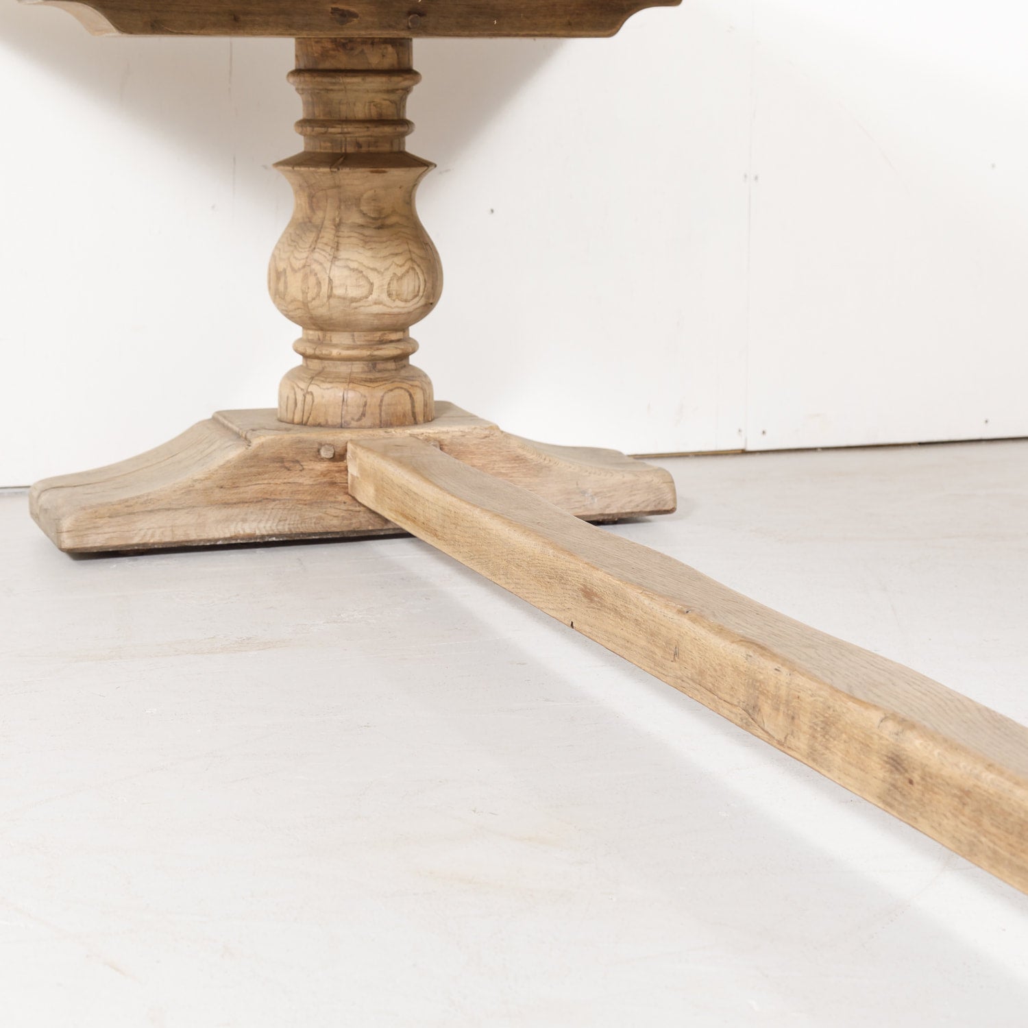 19th Century French Bleached Oak Trestle Dining Table
