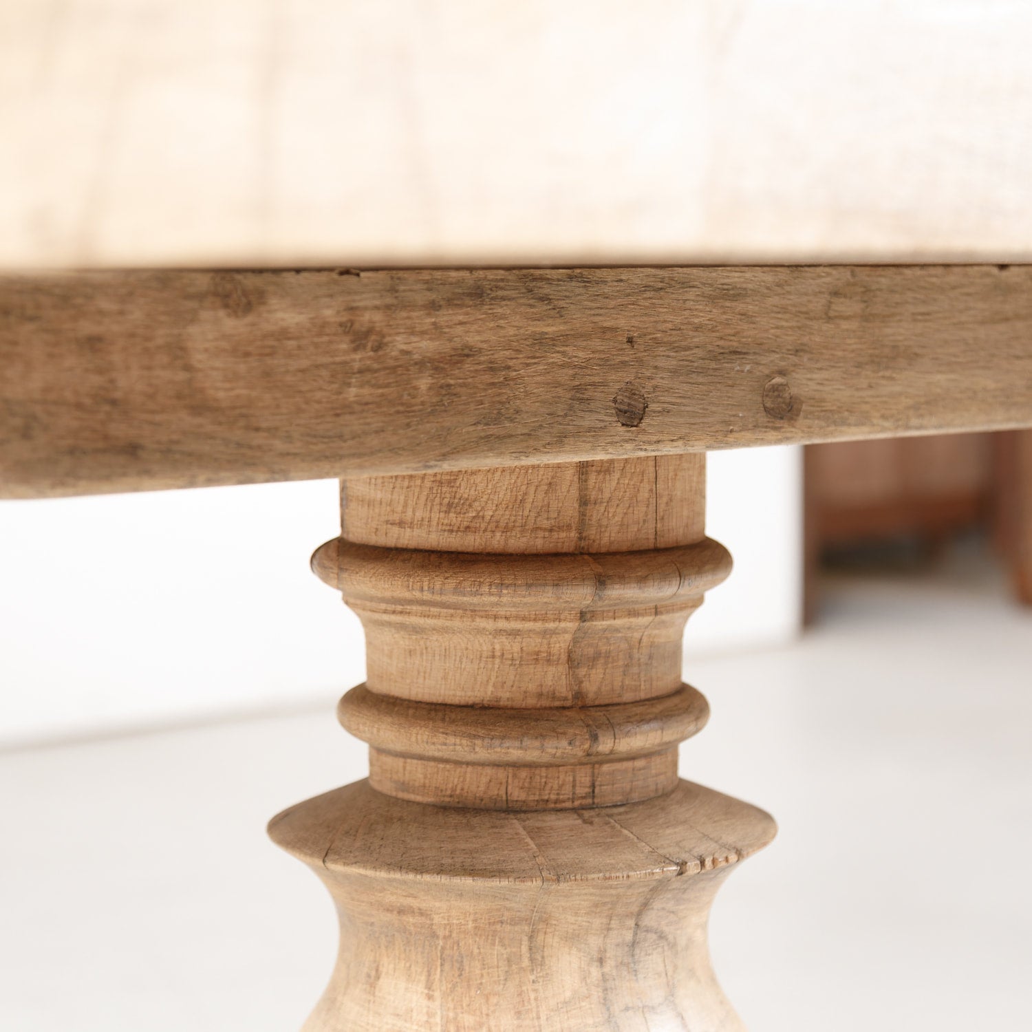 19th Century French Bleached Oak Trestle Dining Table
