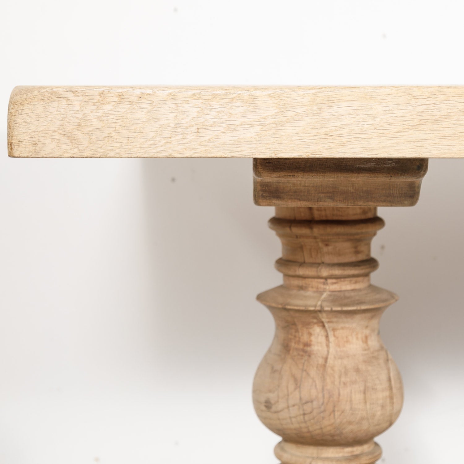 19th Century French Bleached Oak Trestle Dining Table