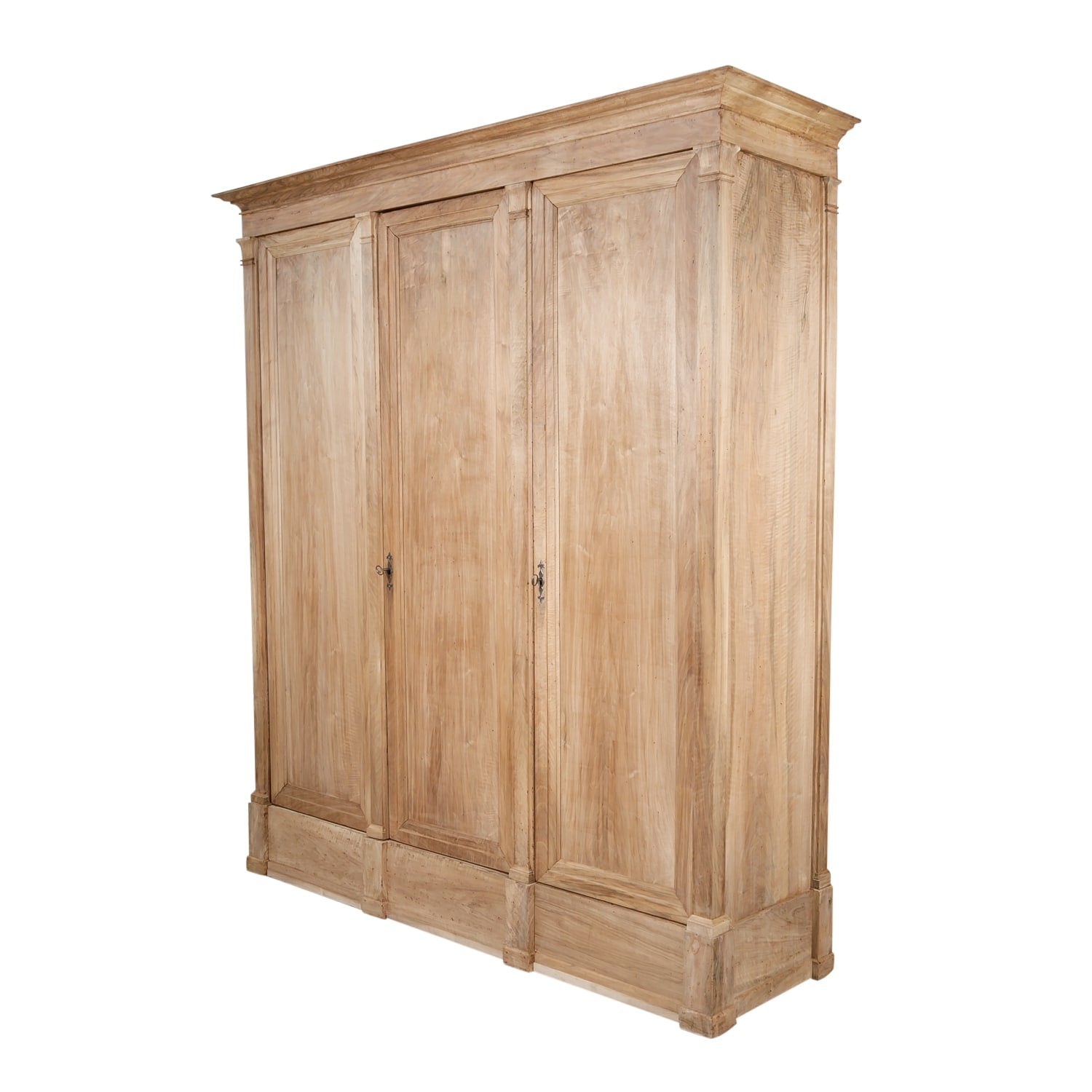 Monumental 18th Century French Directoire Period Bleached Walnut Placard or Wardrobe