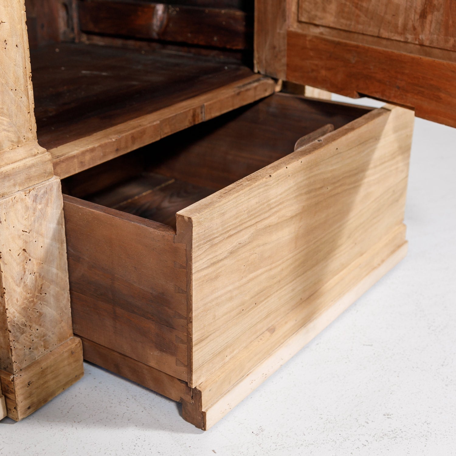 Monumental 18th Century French Directoire Period Bleached Walnut Placard or Wardrobe