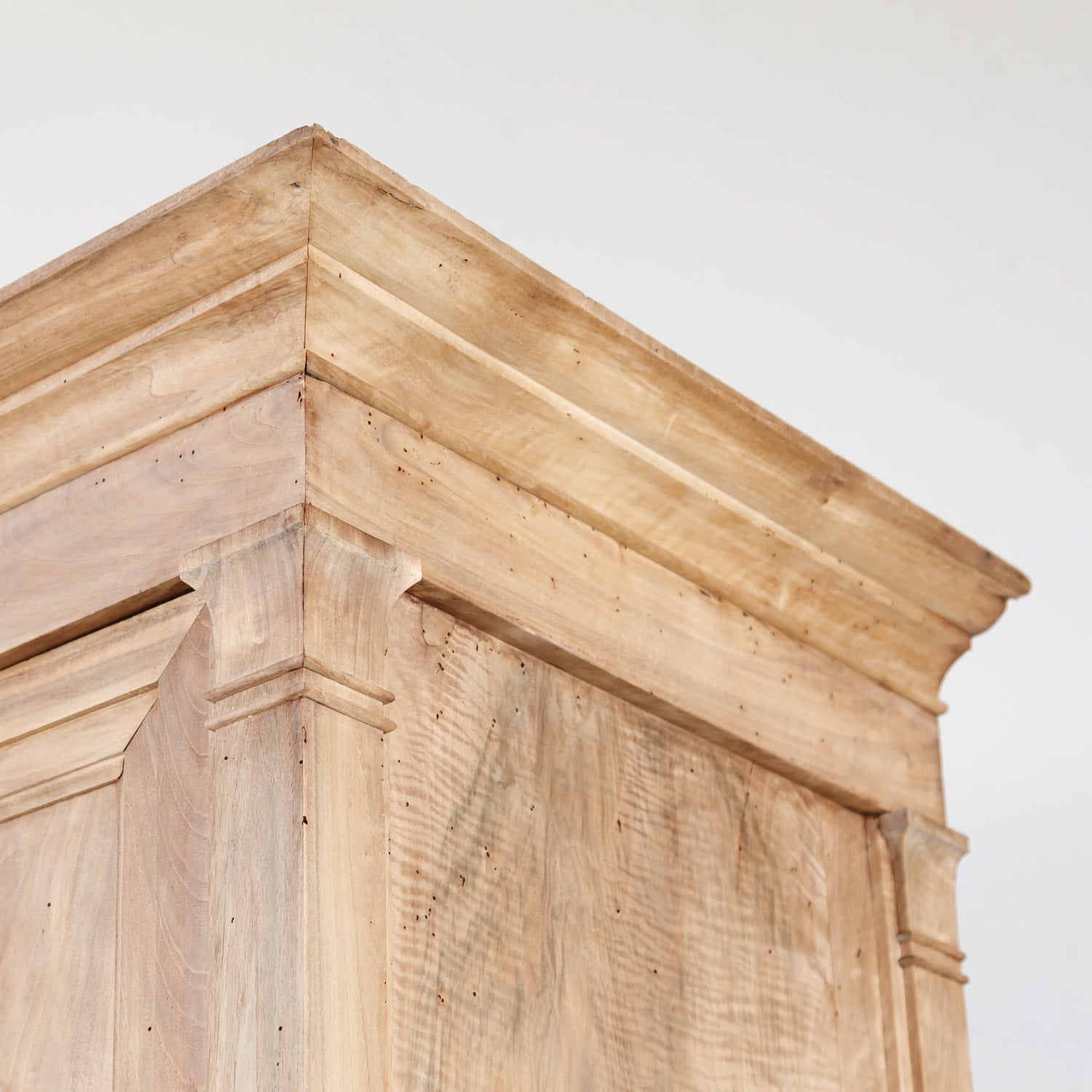 Monumental 18th Century French Directoire Period Bleached Walnut Placard or Wardrobe