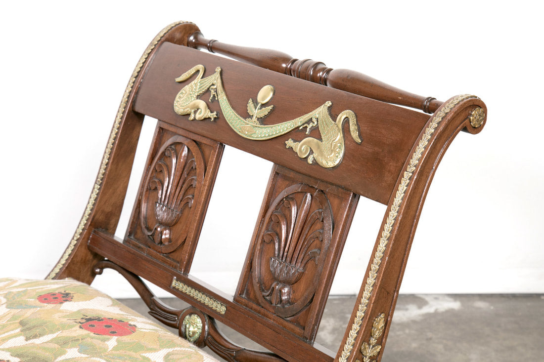 Early 19th Century French Empire Period Mahogany Lit de Repos or Chaise Longue 