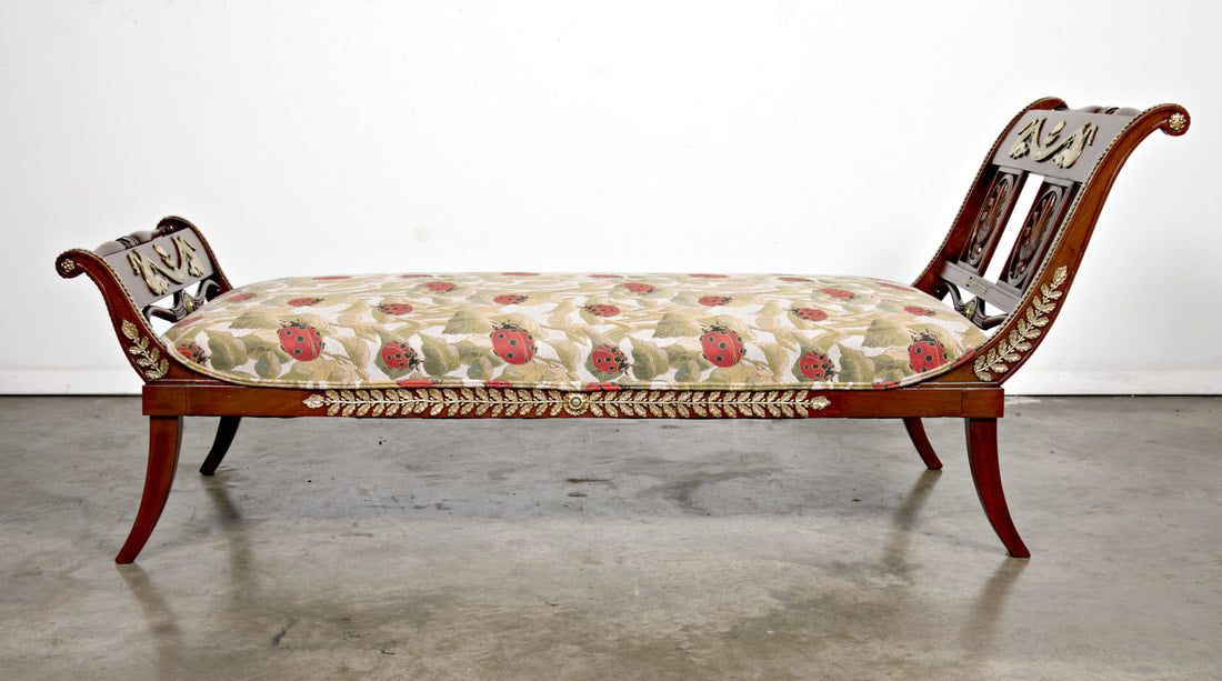 Early 19th Century French Empire Period Mahogany Lit de Repos or Chaise Longue 