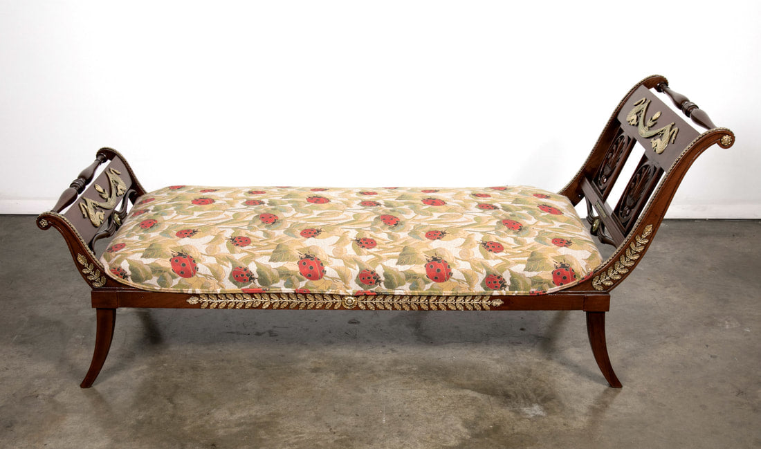Early 19th Century French Empire Period Mahogany Lit de Repos or Chaise Longue 