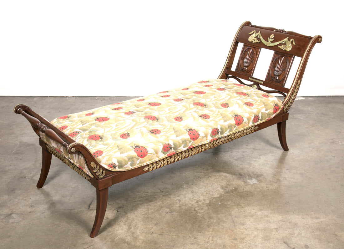 Early 19th Century French Empire Period Mahogany Lit de Repos or Chaise Longue 
