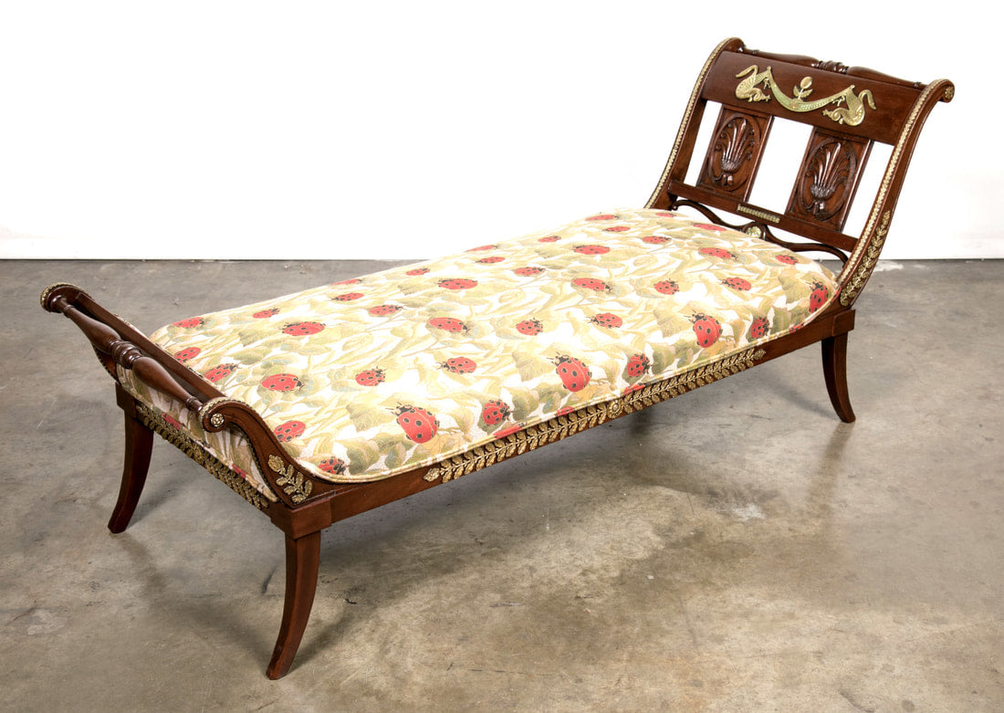 Early 19th Century French Empire Period Mahogany Lit de Repos or Chaise Longue 