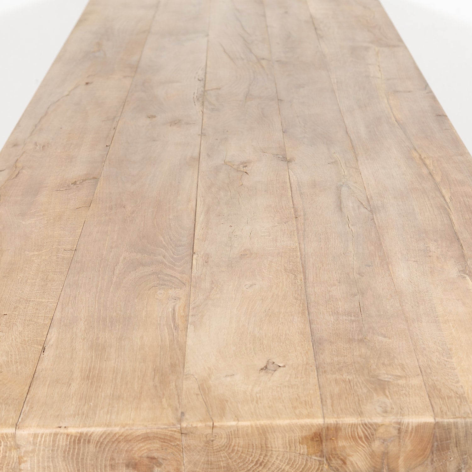 Antique French Washed Oak Normandy Monastery Trestle Table 