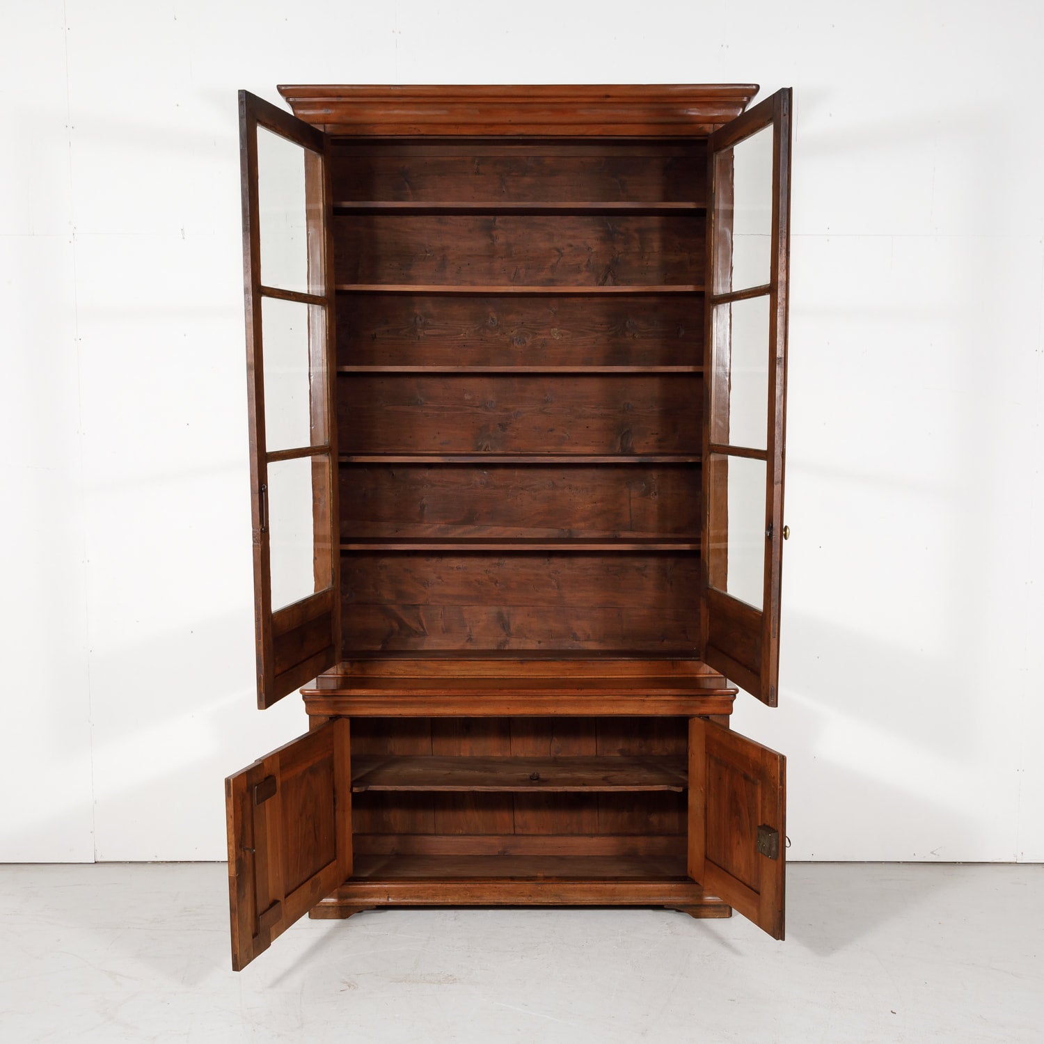Monumental French Louis Philippe Period Lyonnais Bibliotheque or Bookcase