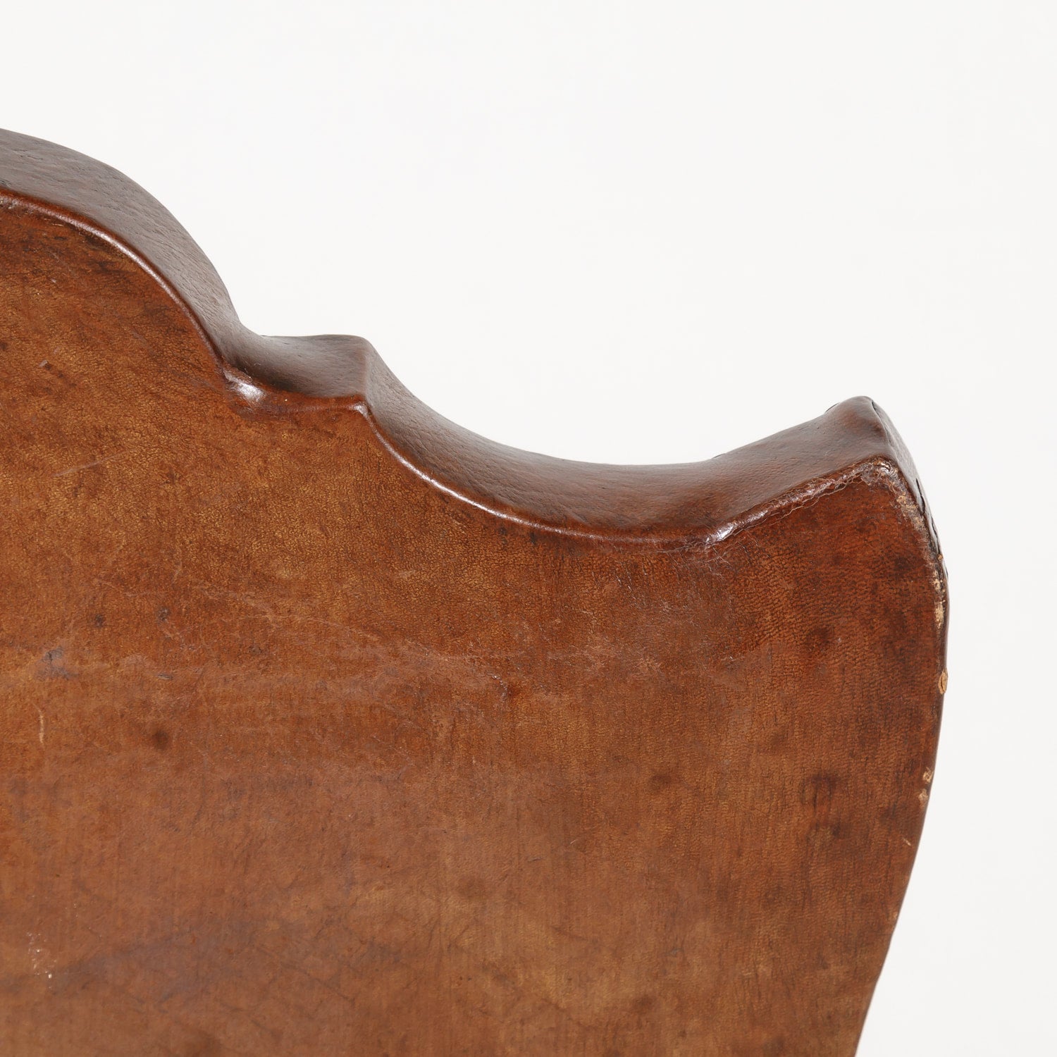 19th Century French Louis XIII Style Leather and Mohair Barley Twist Side Chairs, Set of 6