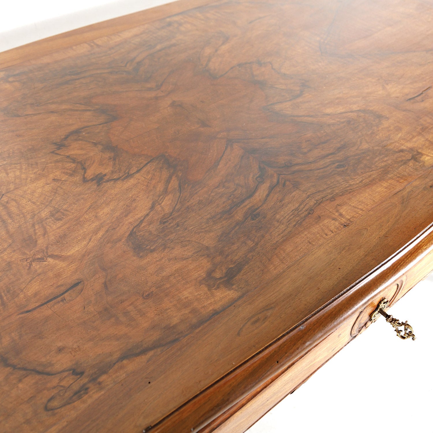 19th Century French Louis XV Walnut Bureau Plat or Writing Table