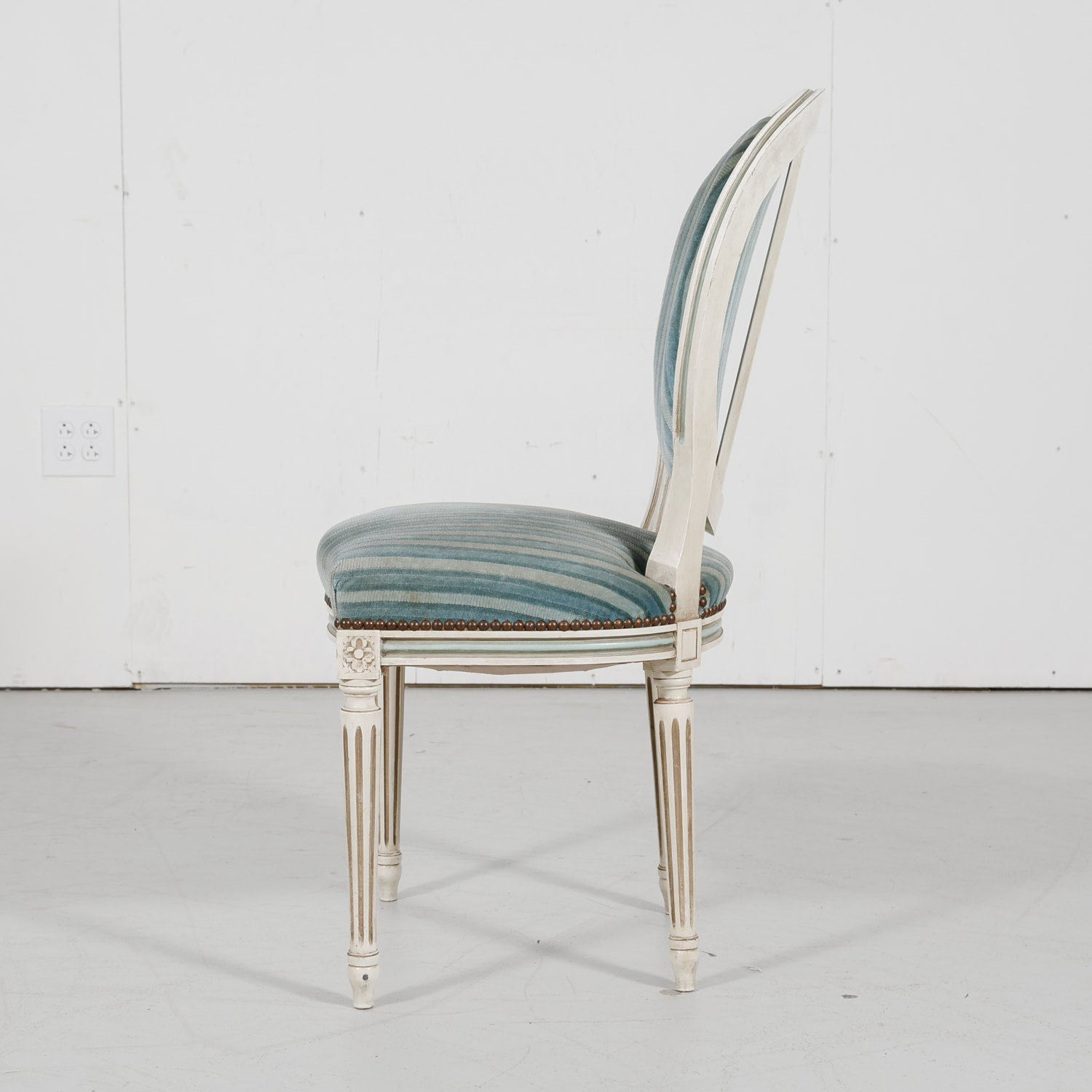 Antique French Louis XVI Style Painted Side Chairs, Set of 8