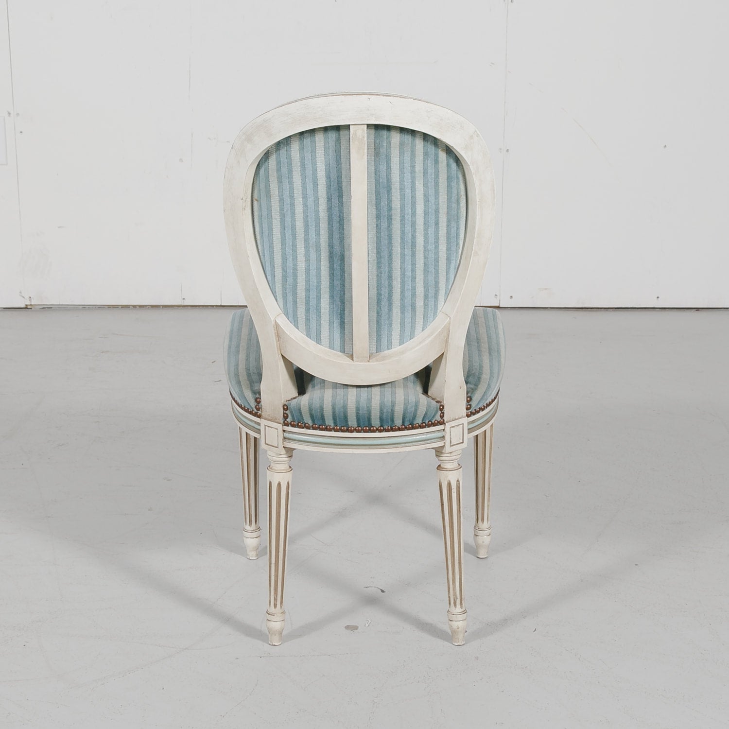 Antique French Louis XVI Style Painted Side Chairs, Set of 8