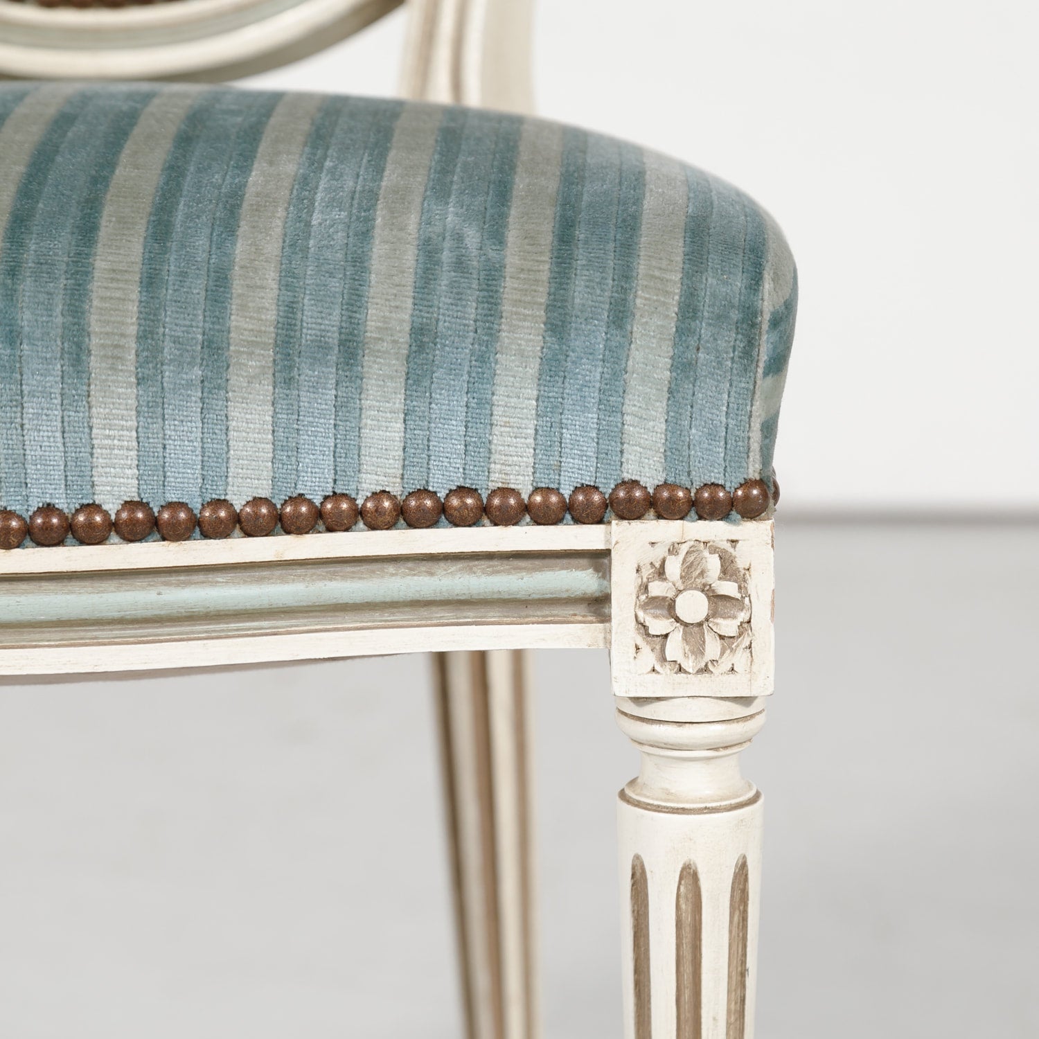 Antique French Louis XVI Style Painted Side Chairs, Set of 8