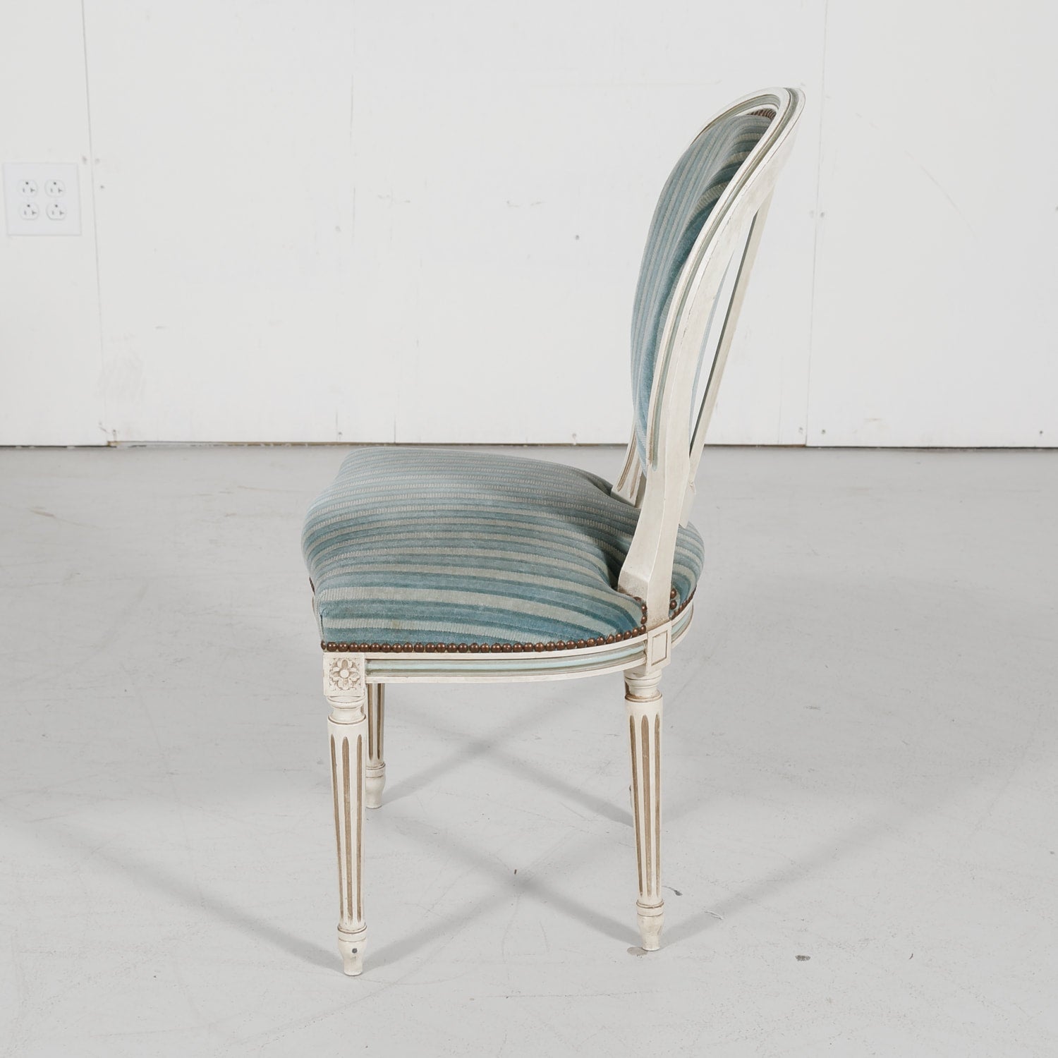 Antique French Louis XVI Style Painted Side Chairs, Set of 8