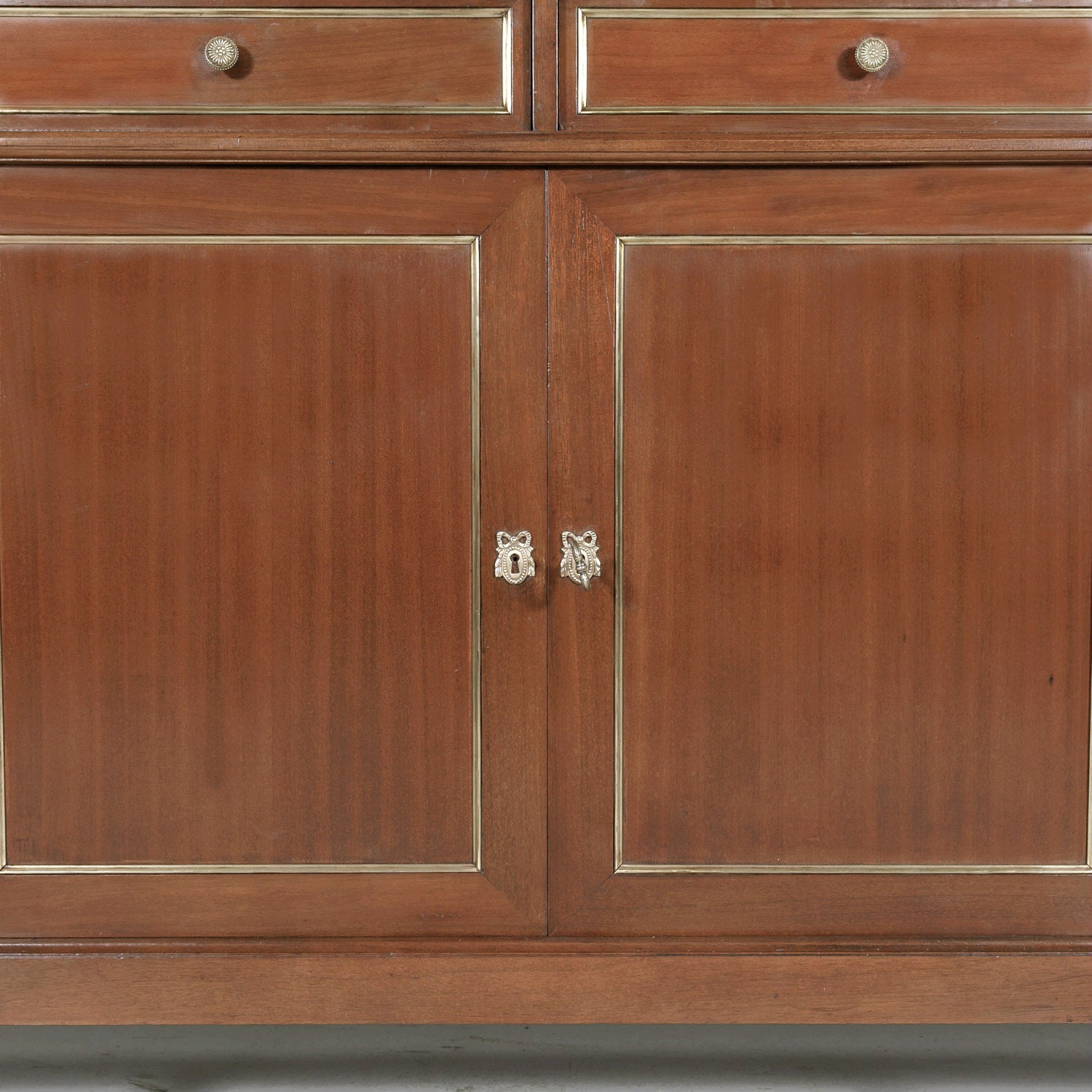 French Louis XVI Style Enfilade Buffet with Carrara Marble Top