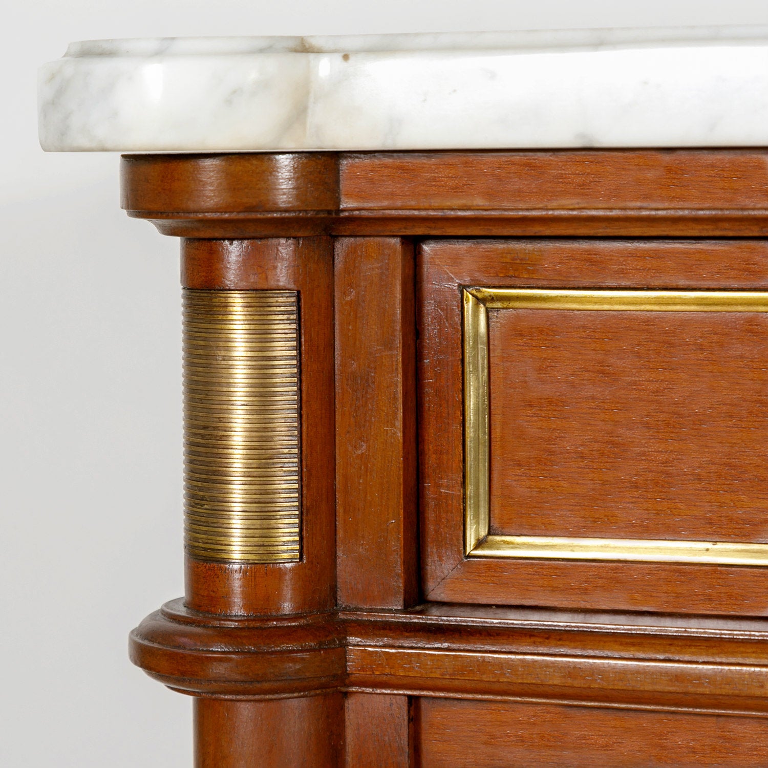 French Louis XVI Style Enfilade Buffet with Carrara Marble Top