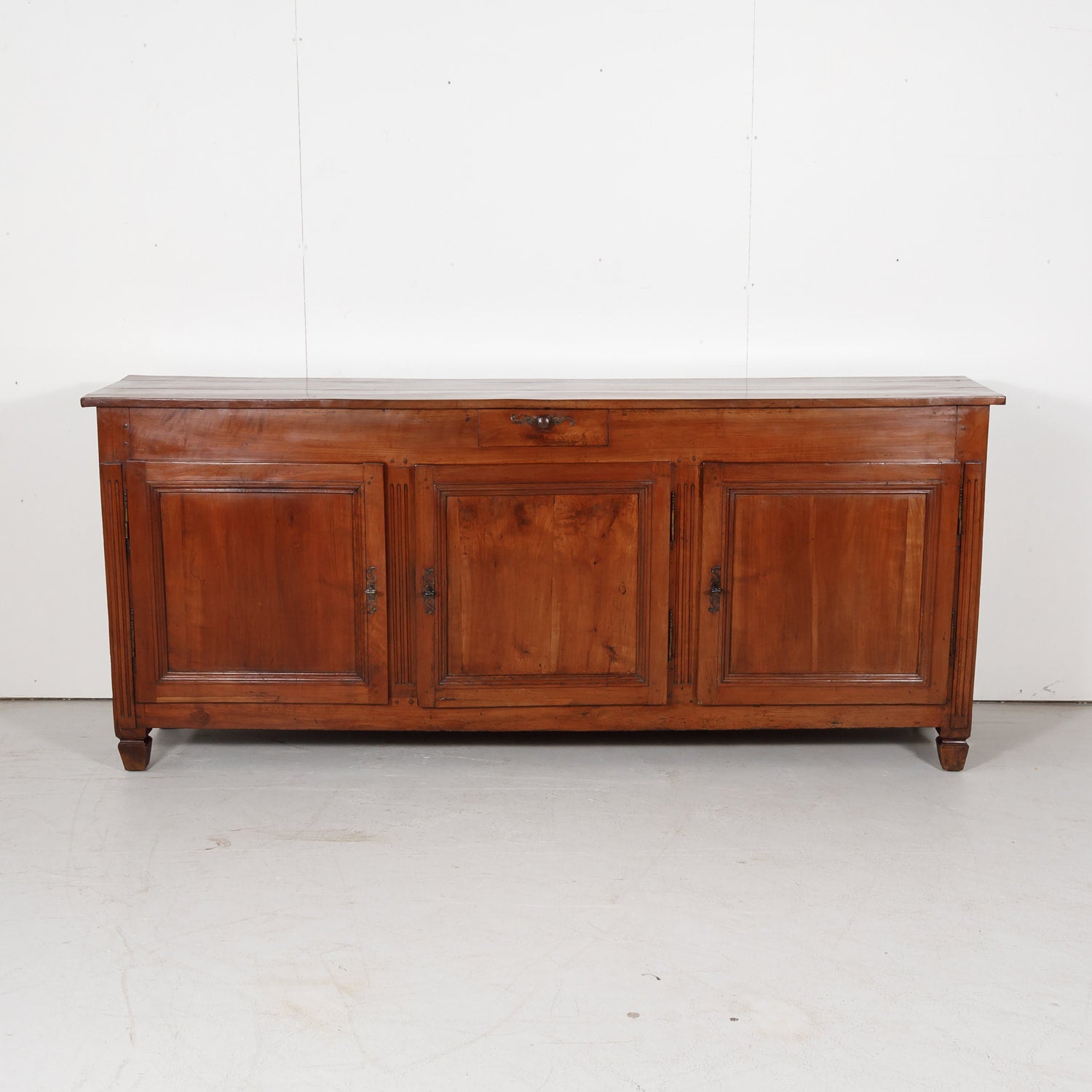 Antique Country French Directoire Style Solid Cherry Enfilade Buffet