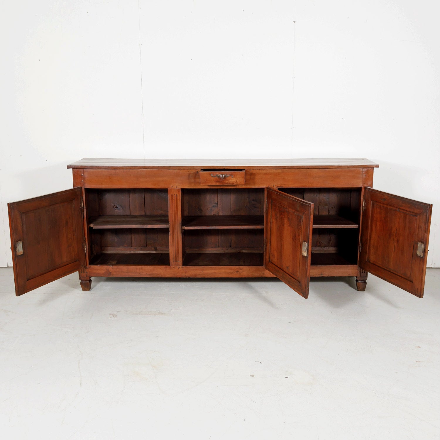 Antique Country French Directoire Style Solid Cherry Enfilade Buffet