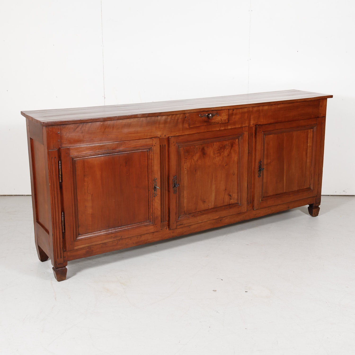 Antique Country French Directoire Style Solid Cherry Enfilade Buffet