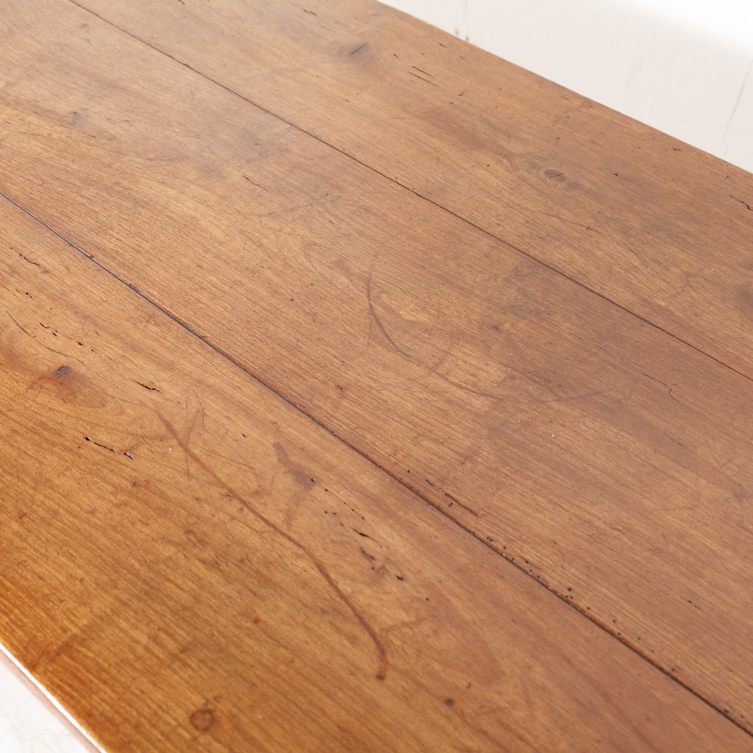 19th Century French Louis XVI Style Cherry Wood Farm Table or Console with Drawer