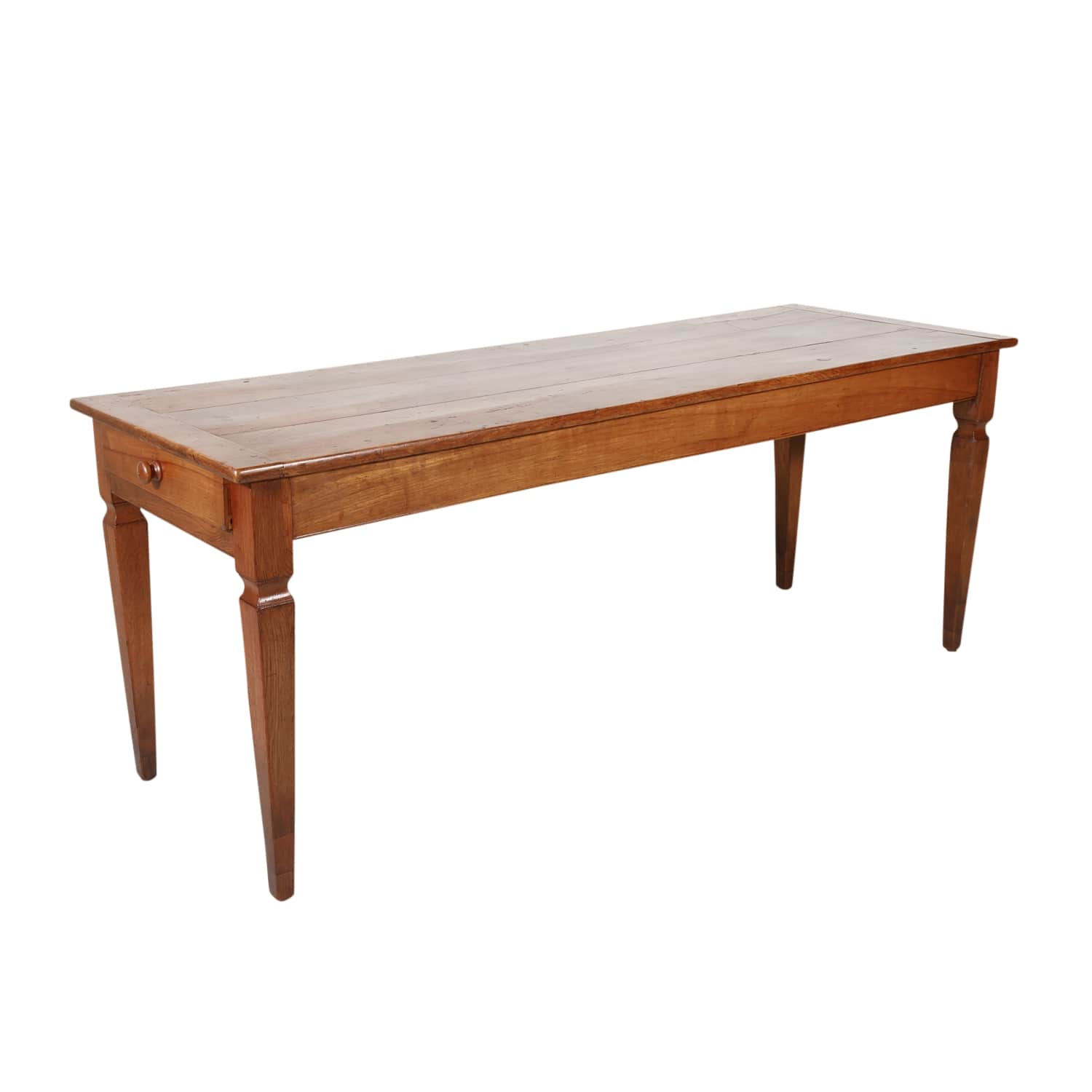 19th Century French Louis XVI Style Cherry Wood Farm Table or Console with Drawer