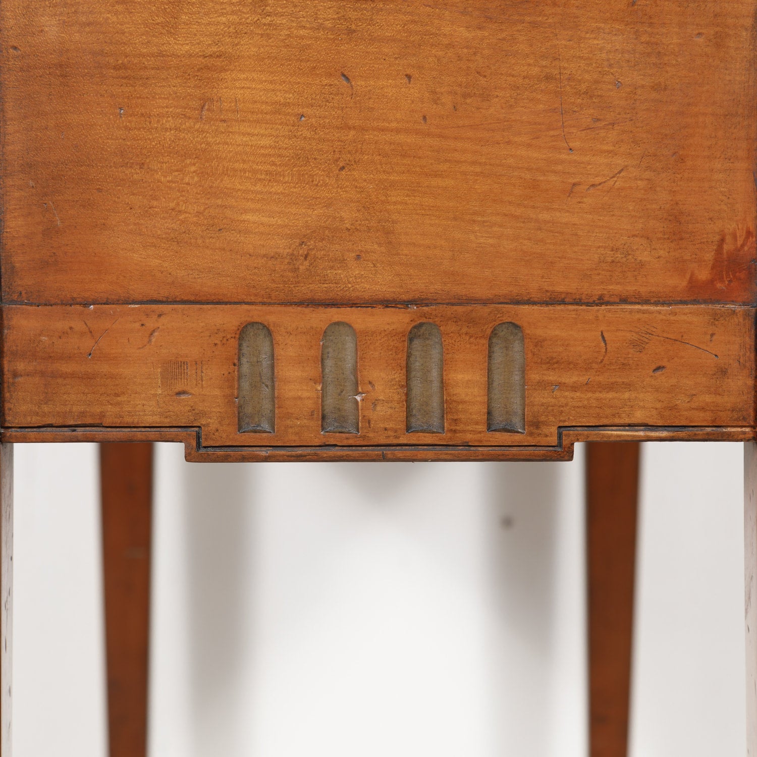 French Louis XVI Style Console in Walnut and Burled Walnut