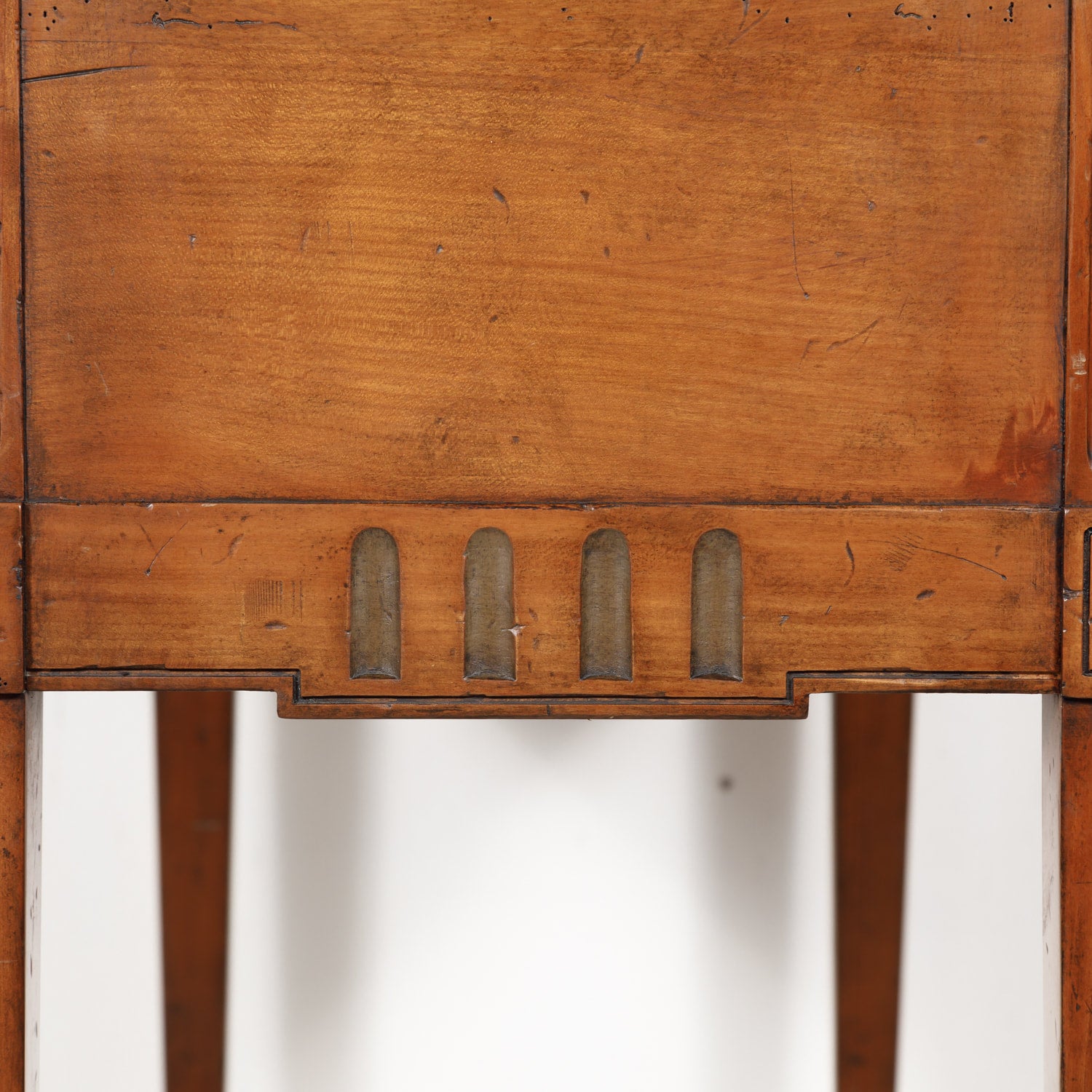 French Louis XVI Style Console in Walnut and Burled Walnut