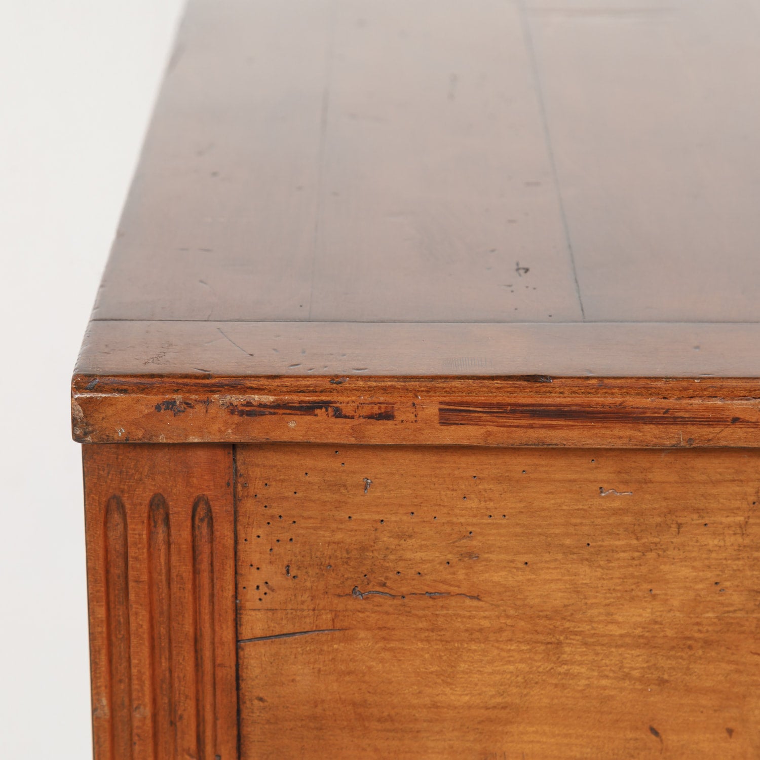 French Louis XVI Style Console in Walnut and Burled Walnut