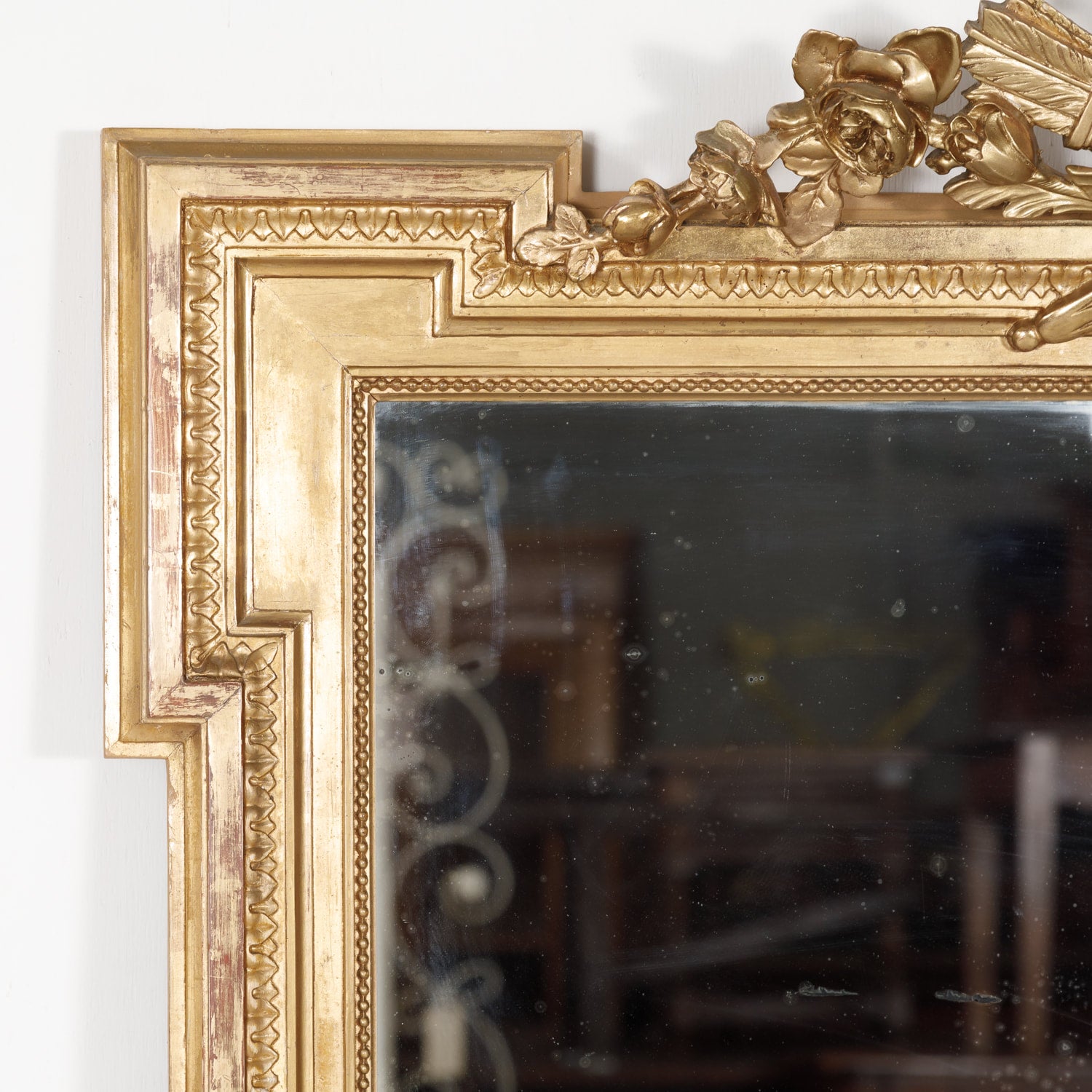 Antique French 19th Century Period Napoleon III Carved Giltwood Mirror