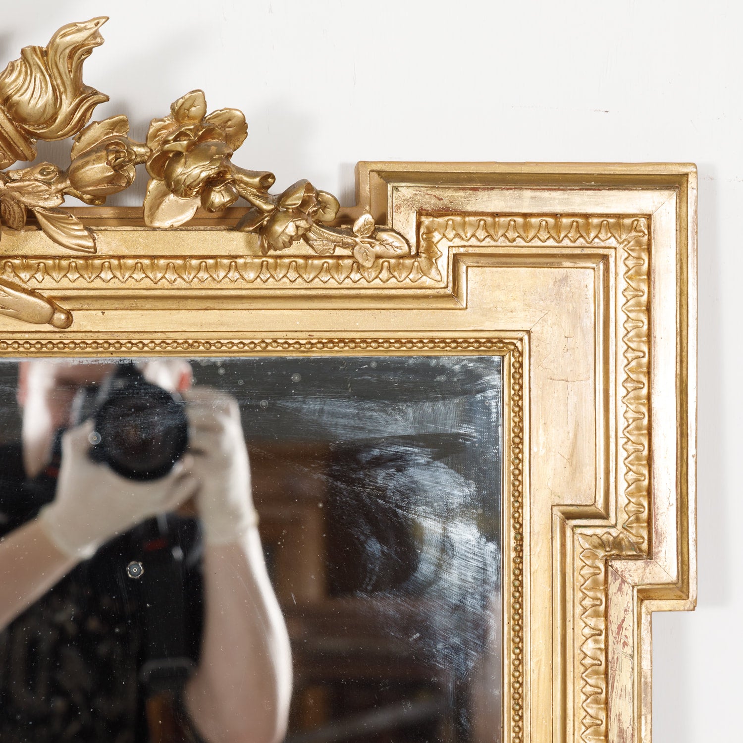 Antique French 19th Century Period Napoleon III Carved Giltwood Mirror