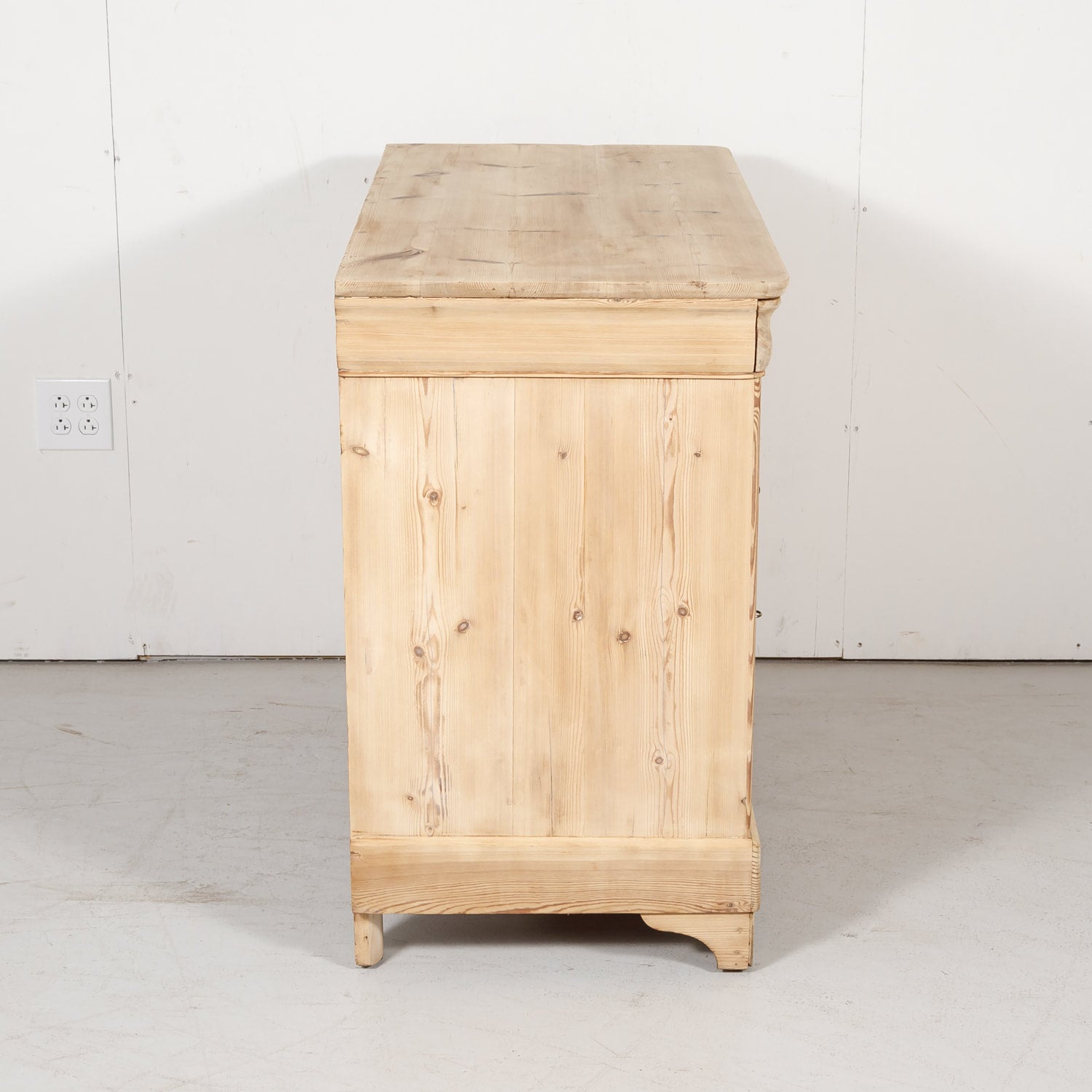 Antique French Louis Philippe Style Bleached Pine Commode