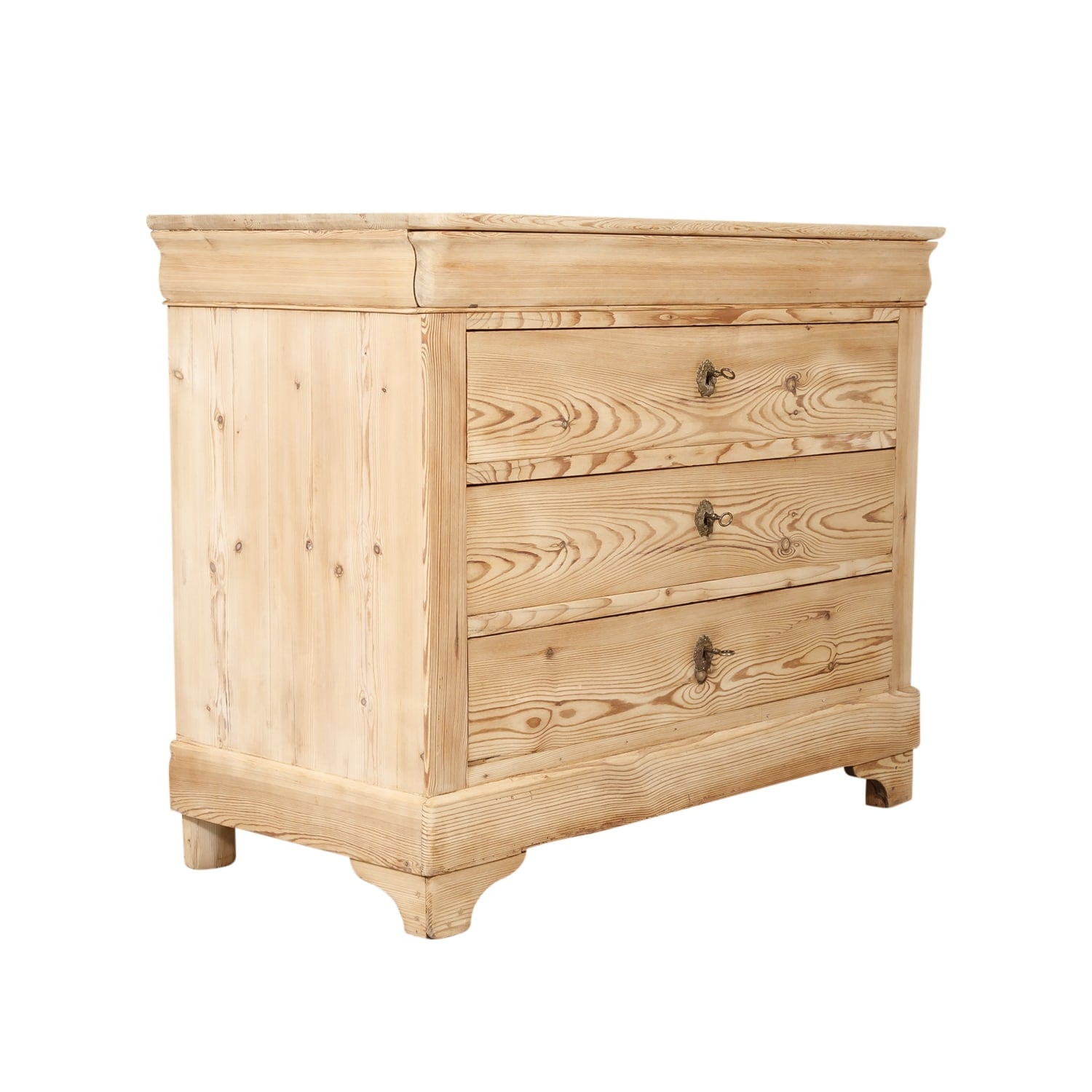 Antique French Louis Philippe Style Bleached Pine Commode