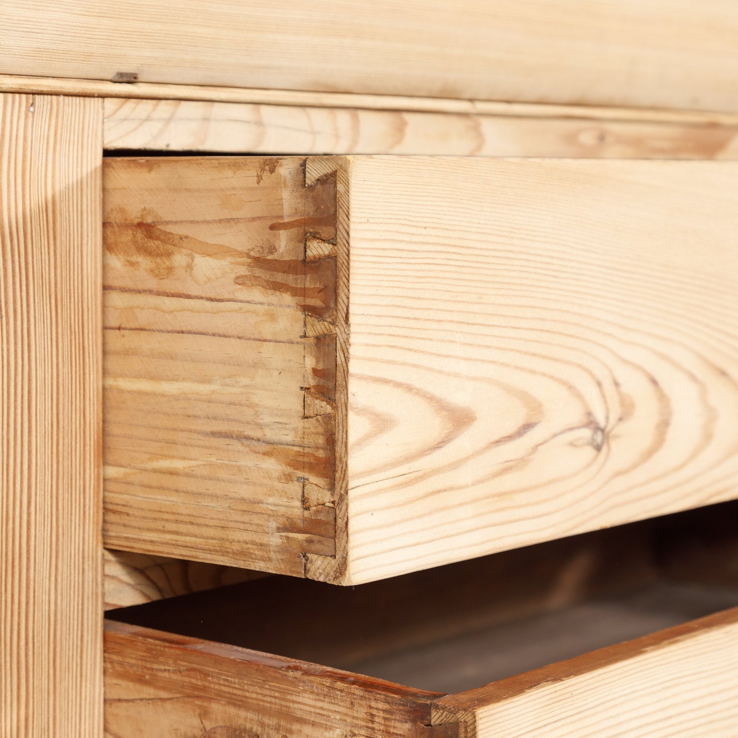 Antique French Louis Philippe Style Bleached Pine Commode