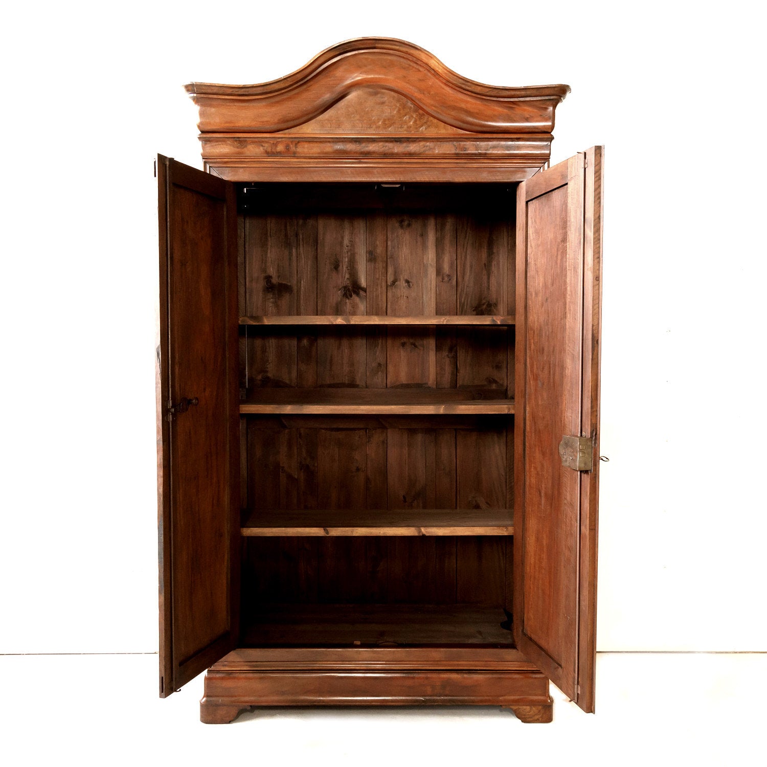 Monumental Louis Philippe Period Solid Walnut Lyonnaise Armoire