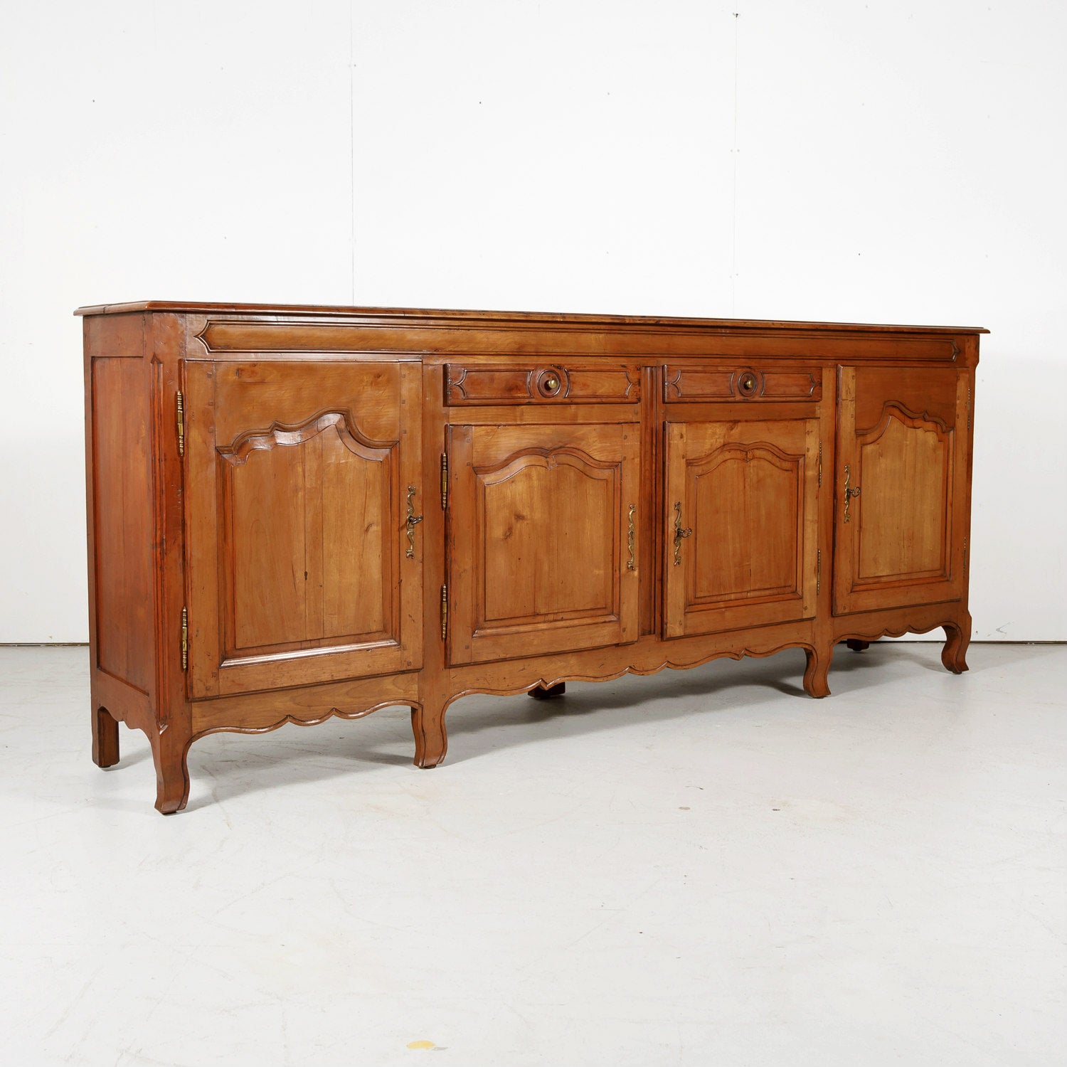 Early 19th Century French Country Louis XV Style Cherry Enfilade Buffet 