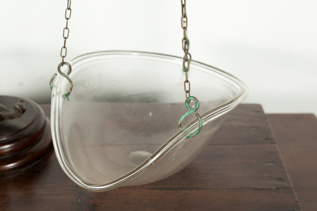 Rare 19th Century French Salt Scale with Walnut Base 