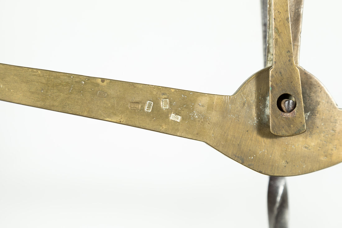 Rare 19th Century French Salt Scale with Walnut Base 