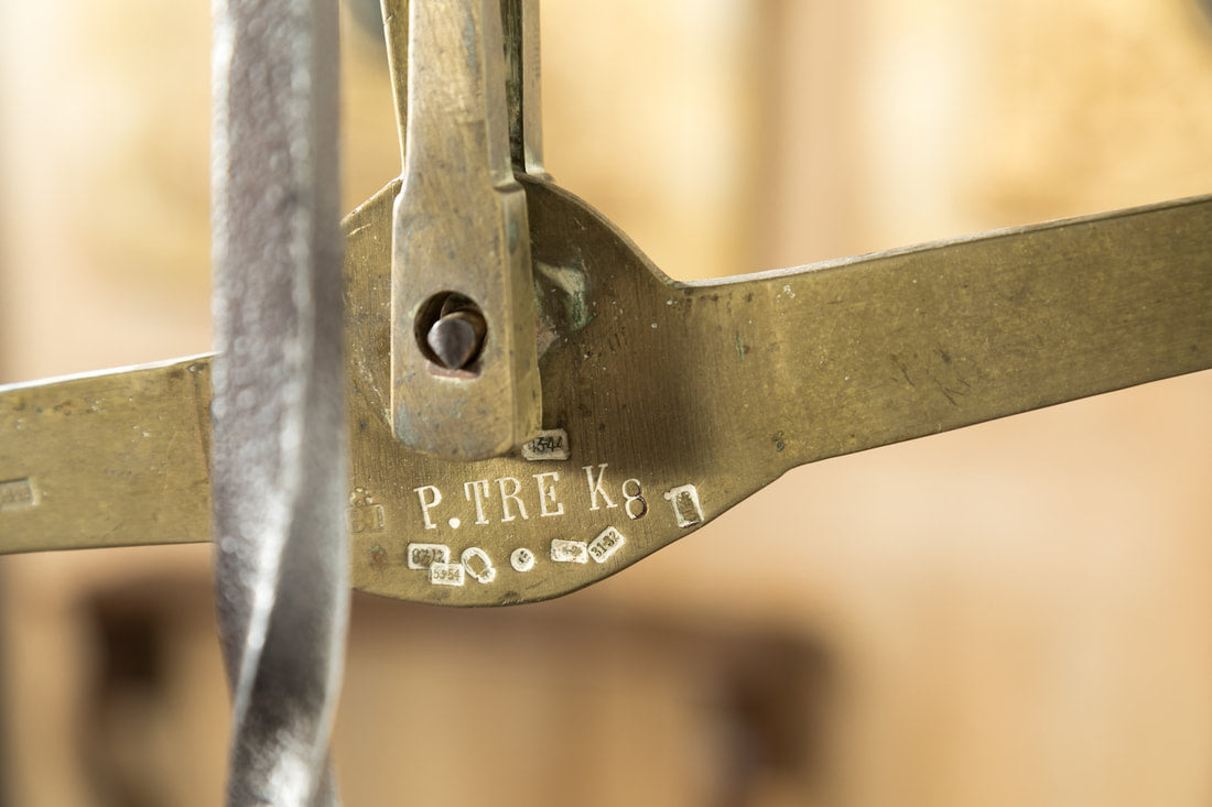 Rare 19th Century French Salt Scale with Walnut Base 