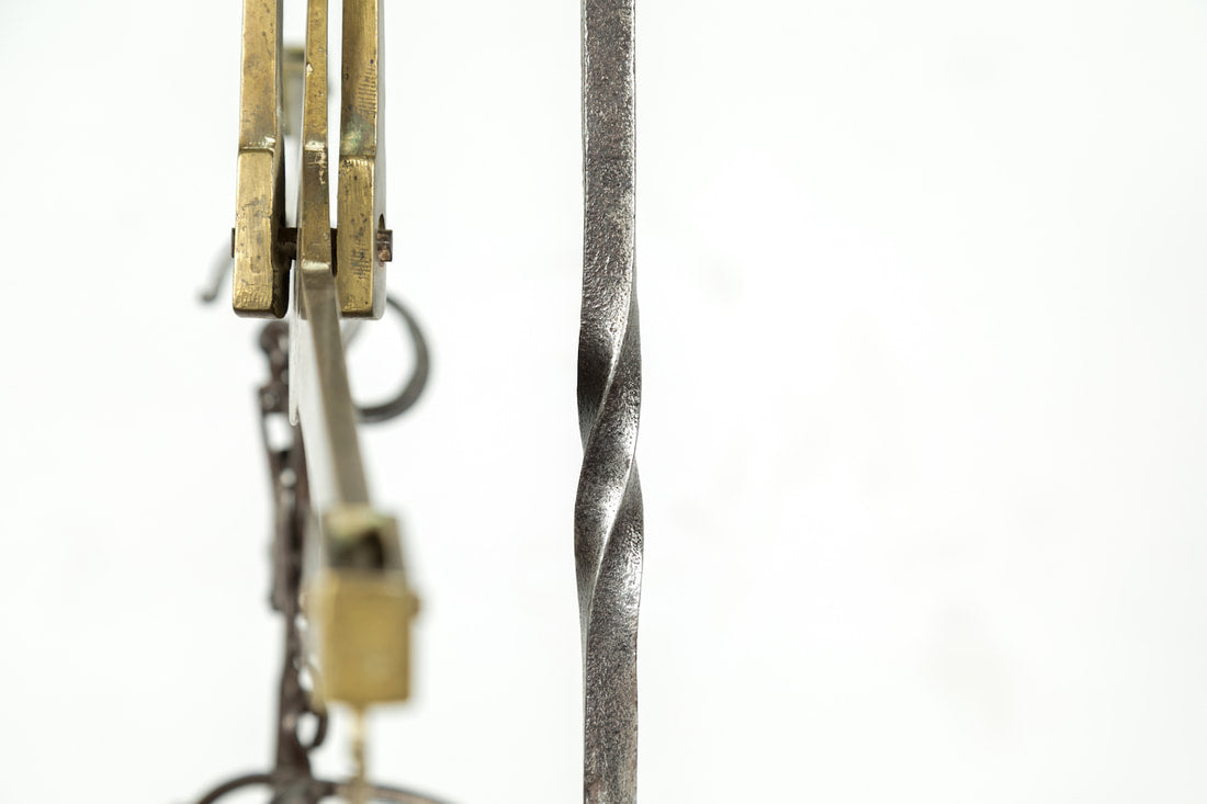 Rare 19th Century French Salt Scale with Walnut Base 