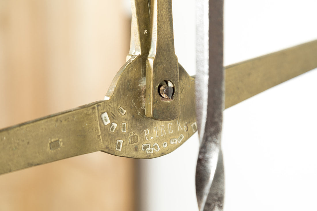 Rare 19th Century French Salt Scale with Walnut Base 
