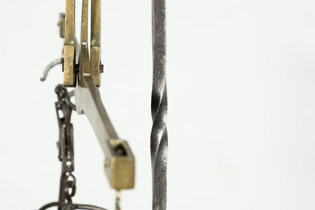 Rare 19th Century French Salt Scale with Walnut Base 