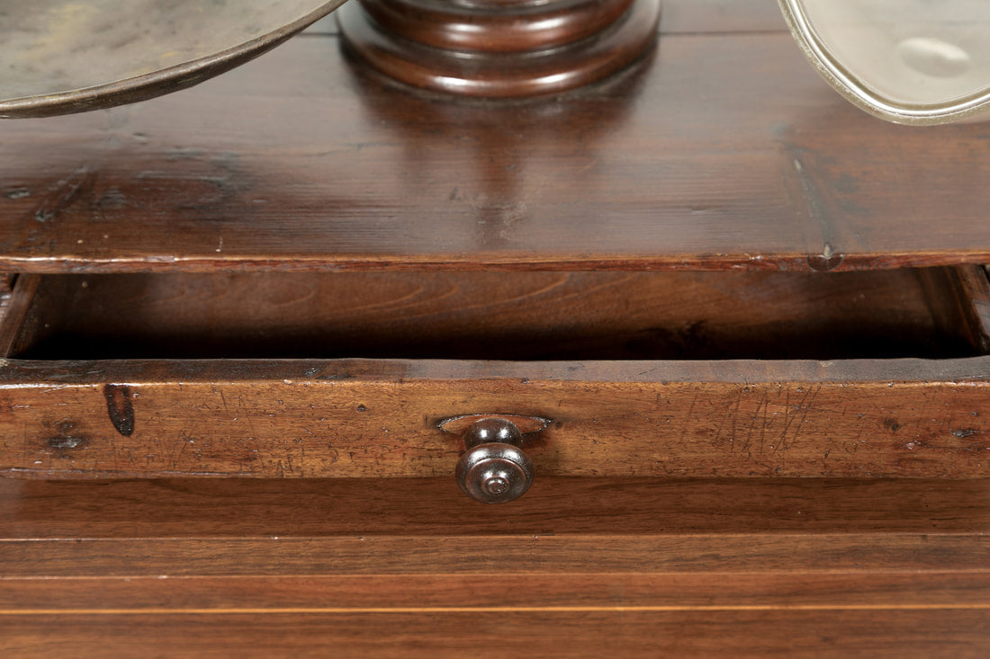 Rare 19th Century French Salt Scale with Walnut Base 