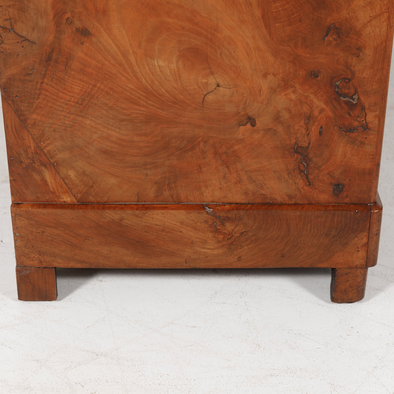 Antique 19th Century French Louis Philippe Style Walnut and Burled Walnut Three-Drawer Commode