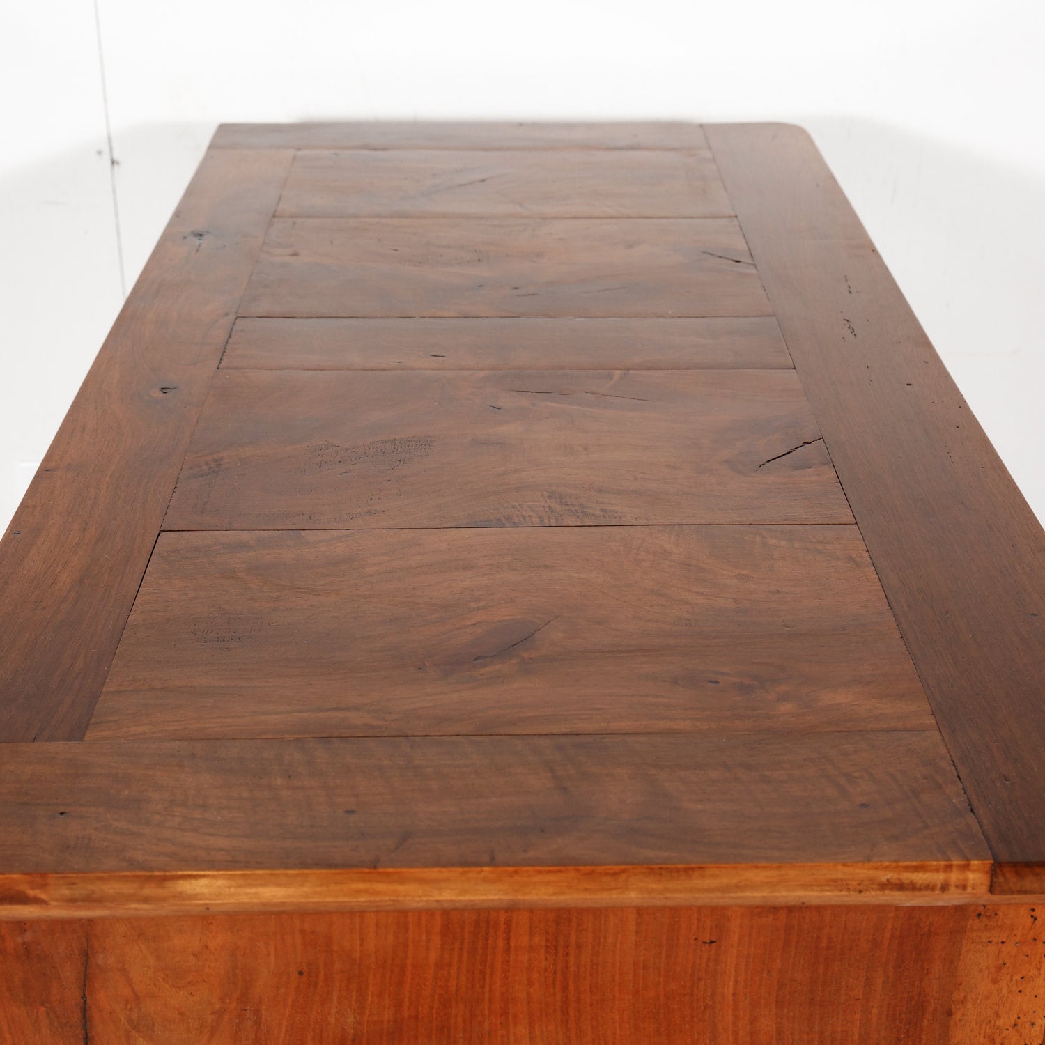 Antique 19th Century French Louis Philippe Style Walnut and Burled Walnut Three-Drawer Commode