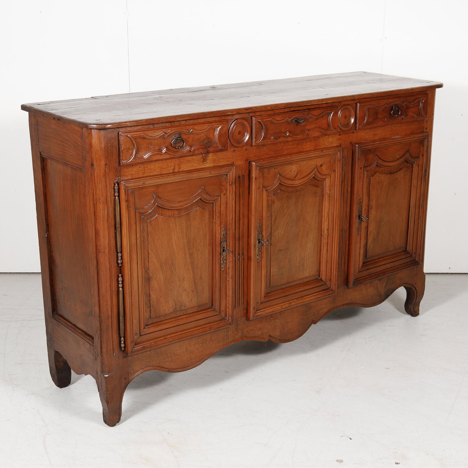 French Country 3 Doors 3 Drawers Louis XV Enfilade Buffet
