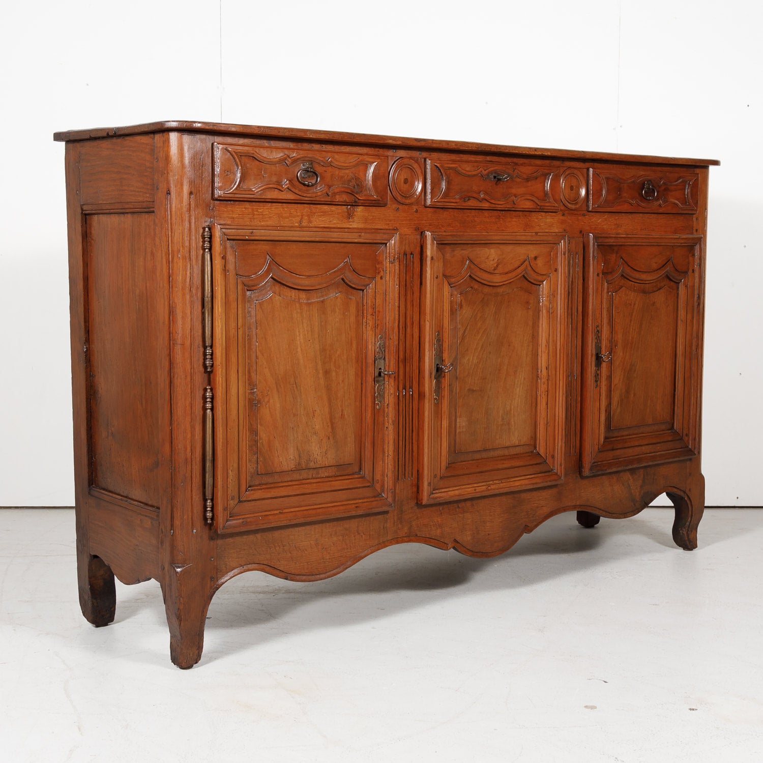 French Country 3 Doors 3 Drawers Louis XV Enfilade Buffet