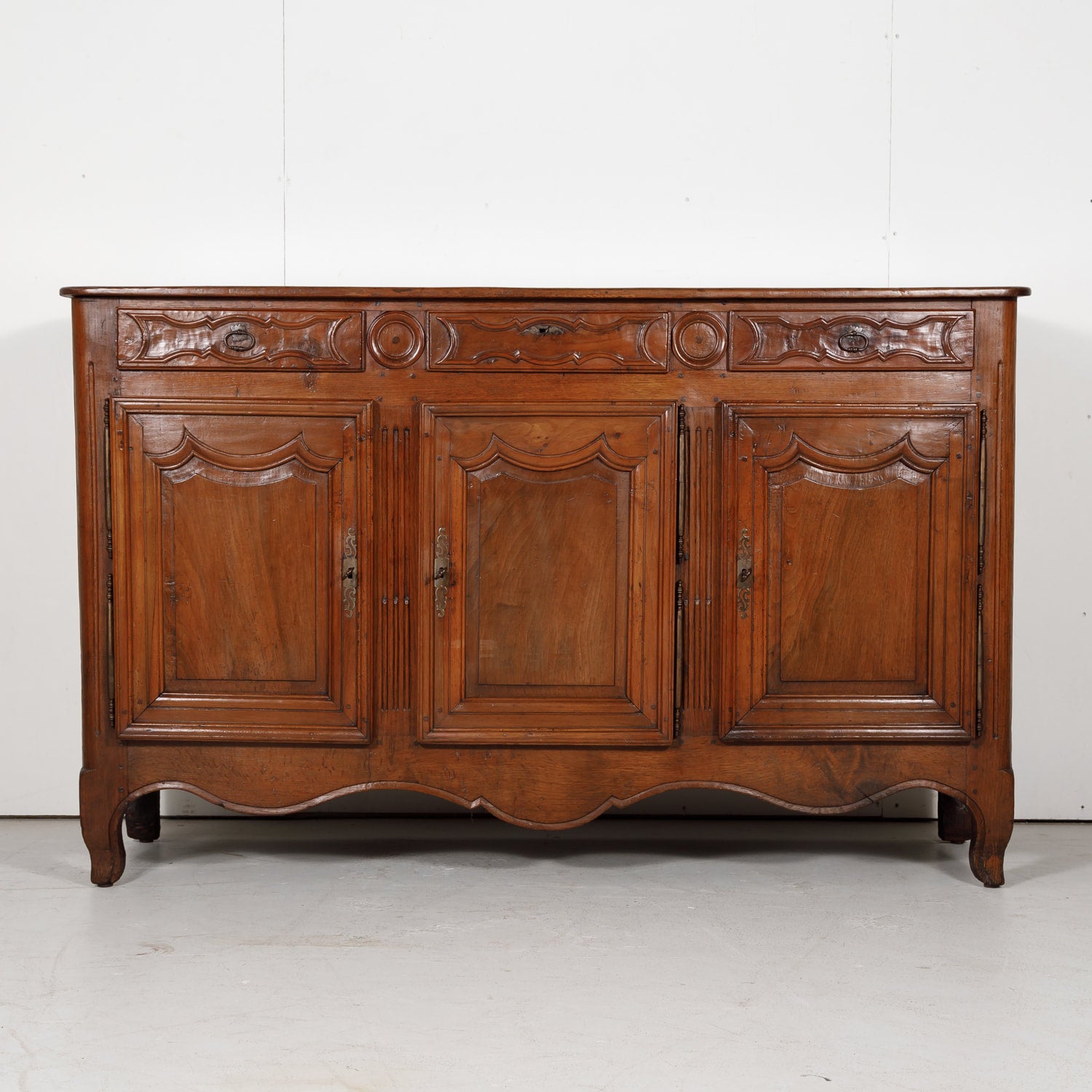 French Country 3 Doors 3 Drawers Louis XV Enfilade Buffet