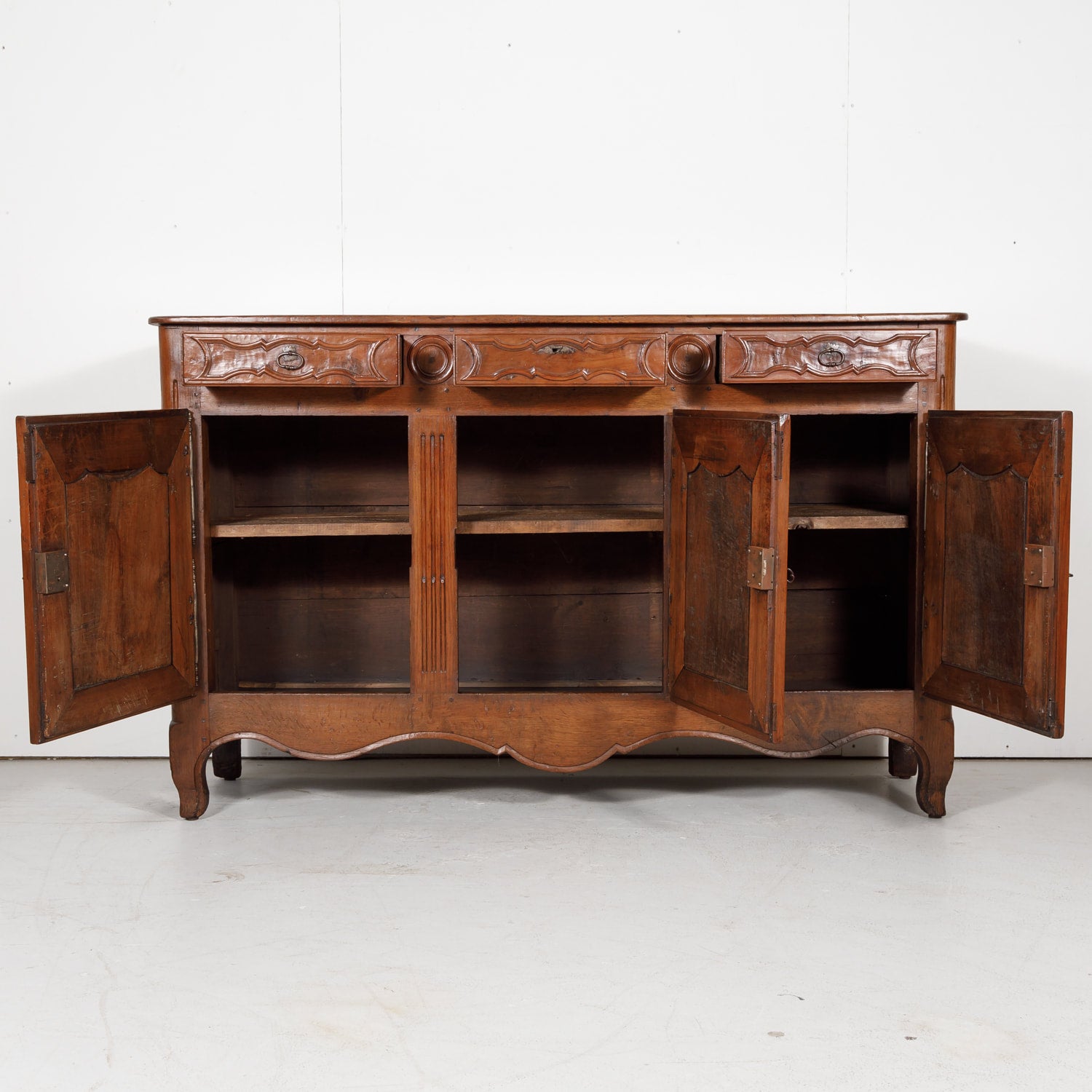French Country 3 Doors 3 Drawers Louis XV Enfilade Buffet